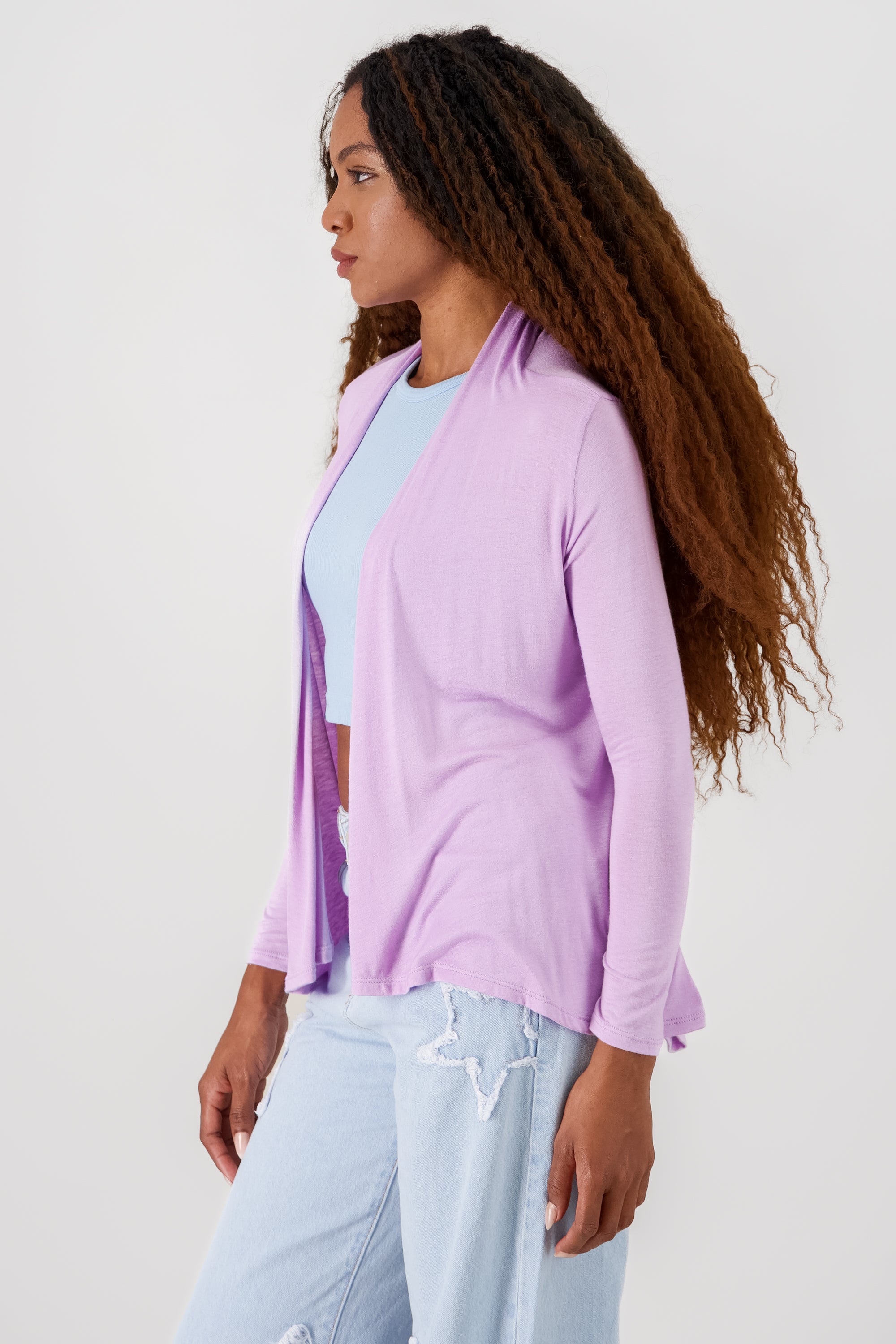 Open Cardigan LAVENDER