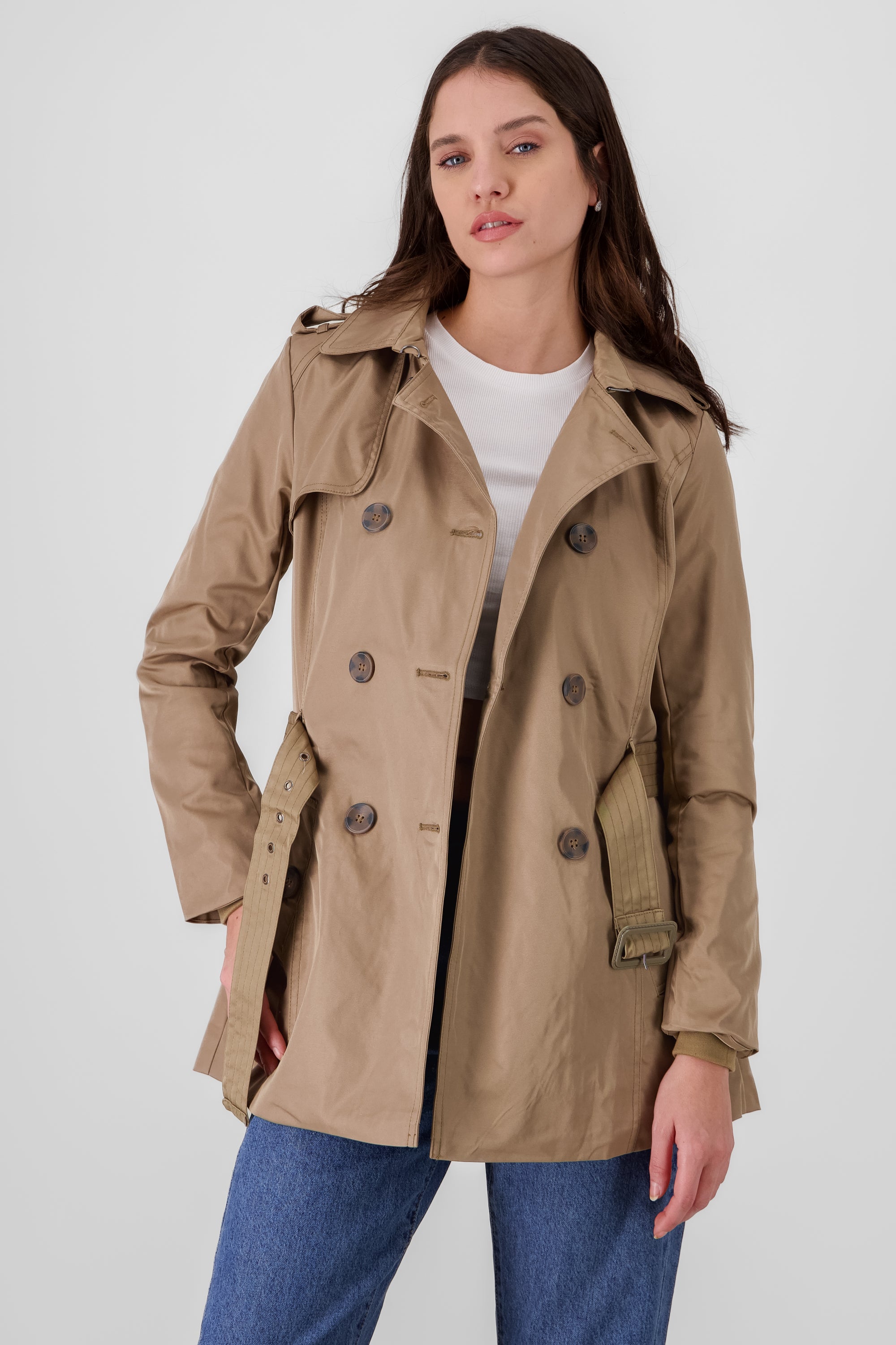 Short trench coat KHAKI