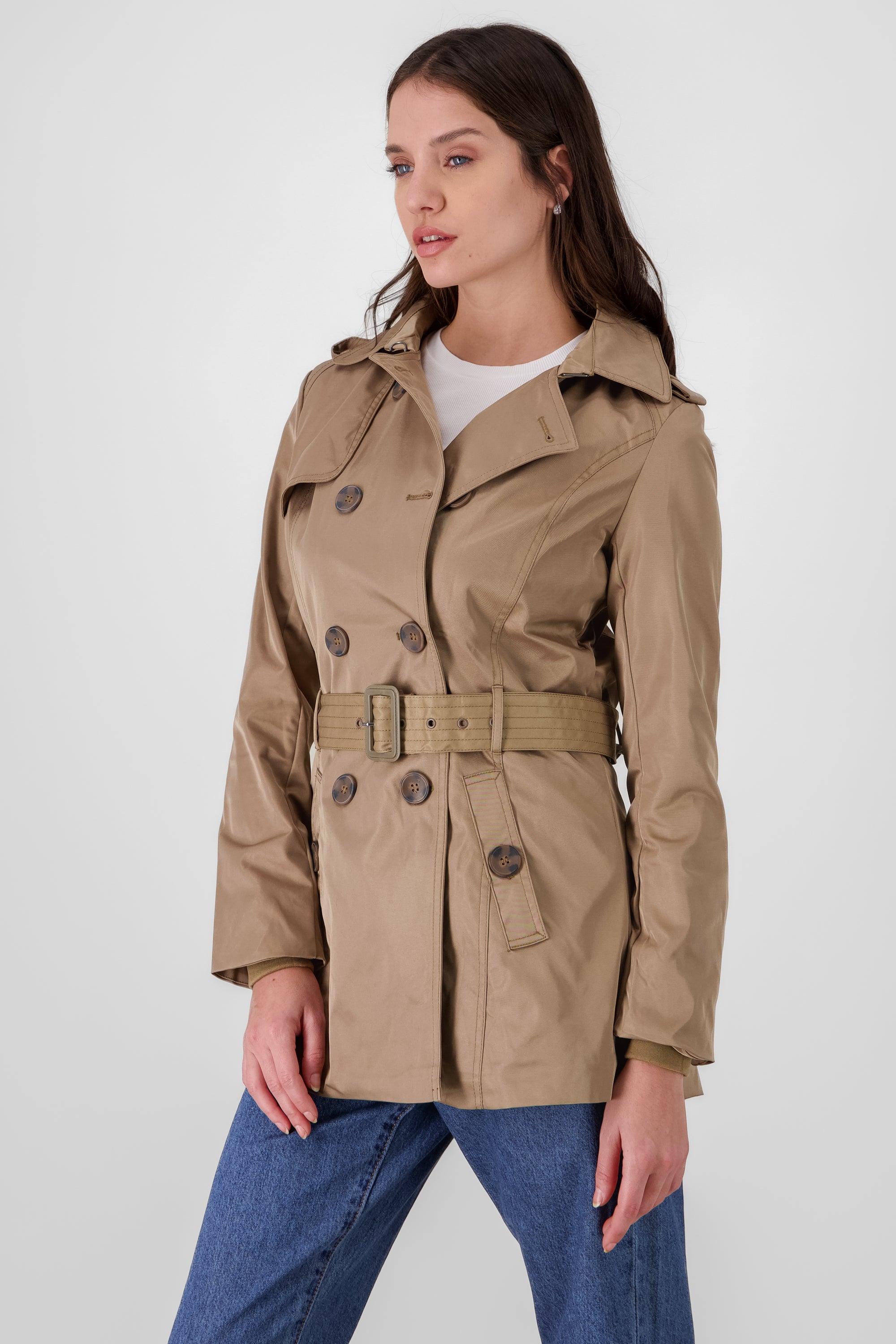 Short trench coat KHAKI