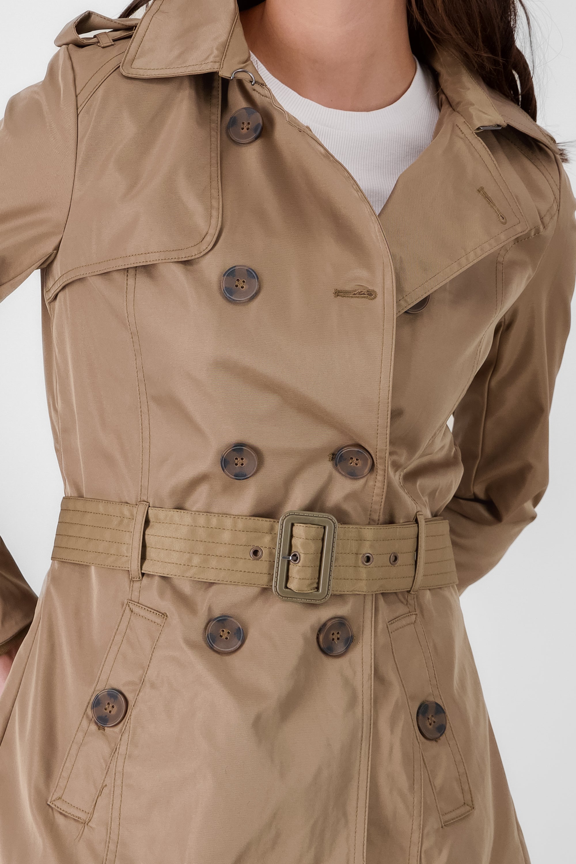 Short trench coat KHAKI