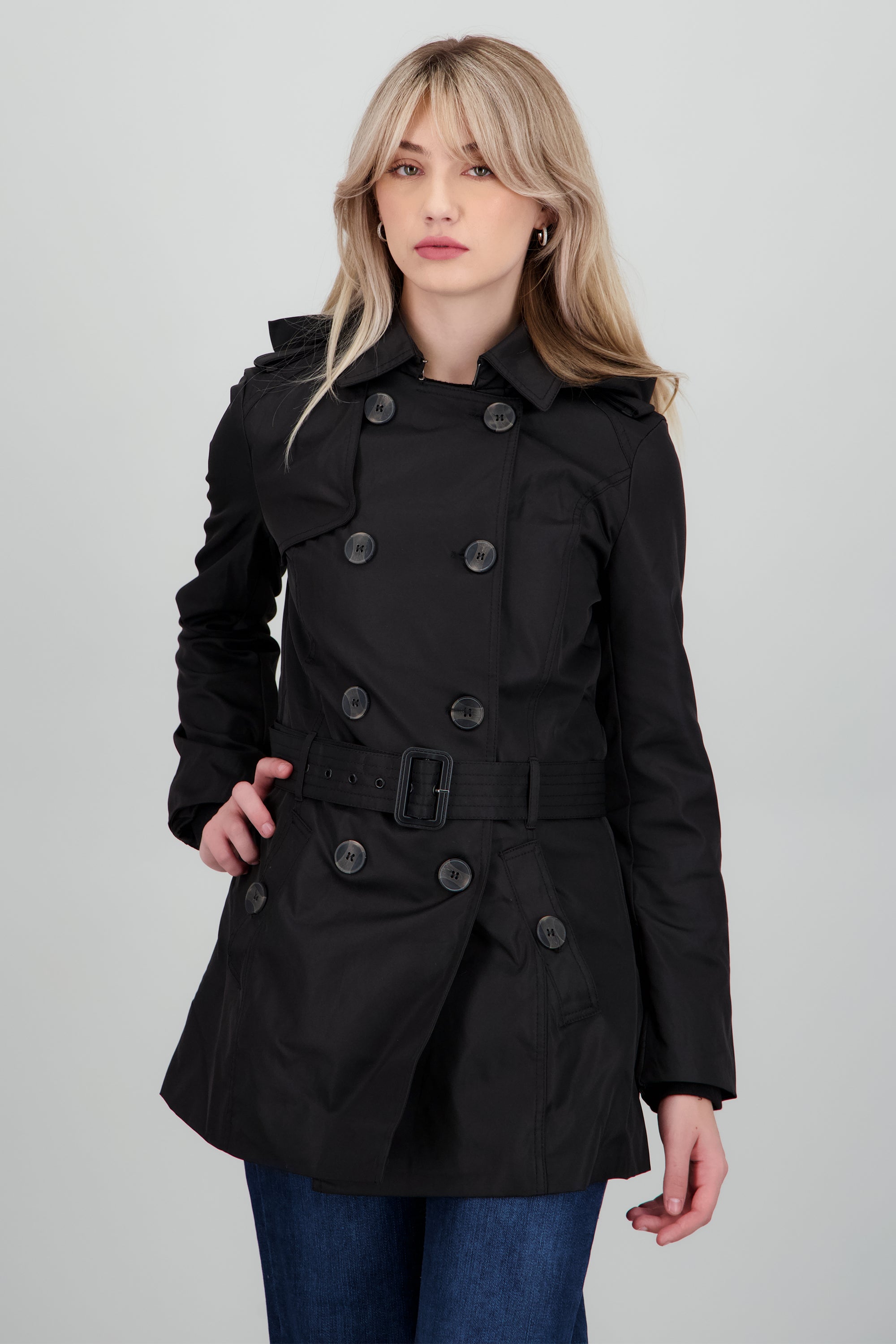 Belted Short Trench Coat