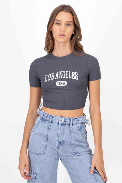 Los Angeles Top CHARCOAL