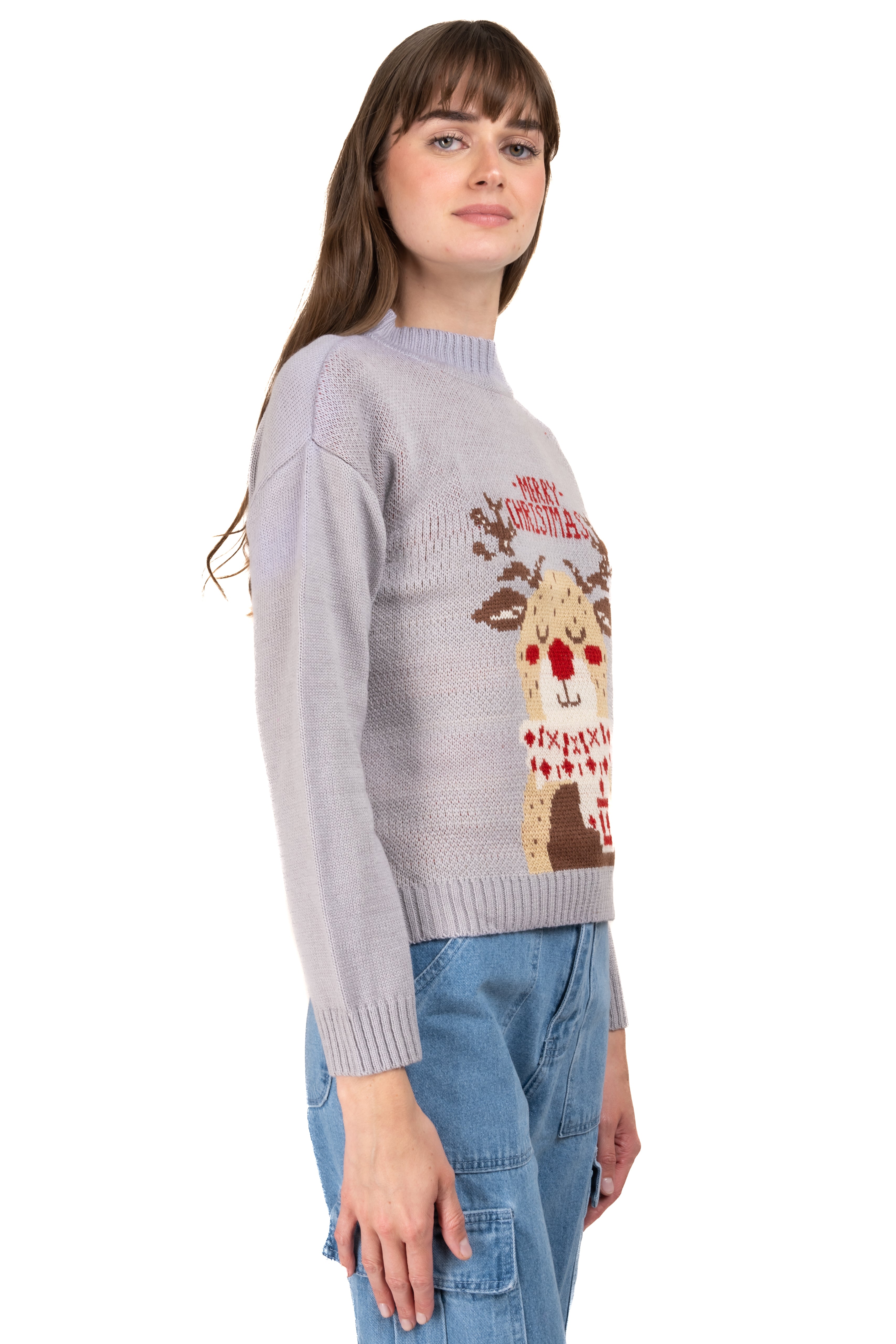 Reindeer Christmas Sweater GRAY