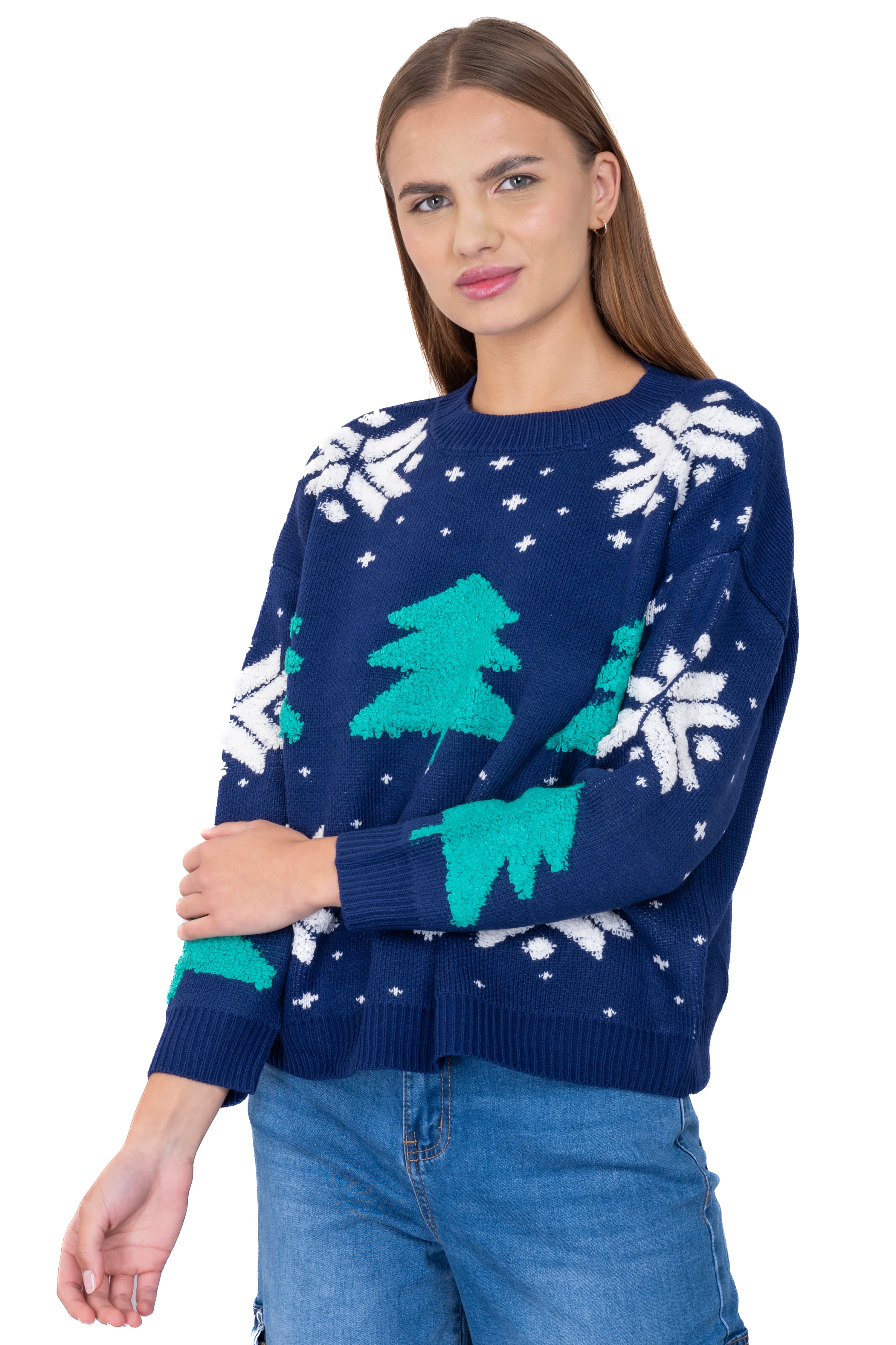 Printed christmas sweater NAVY COMBO