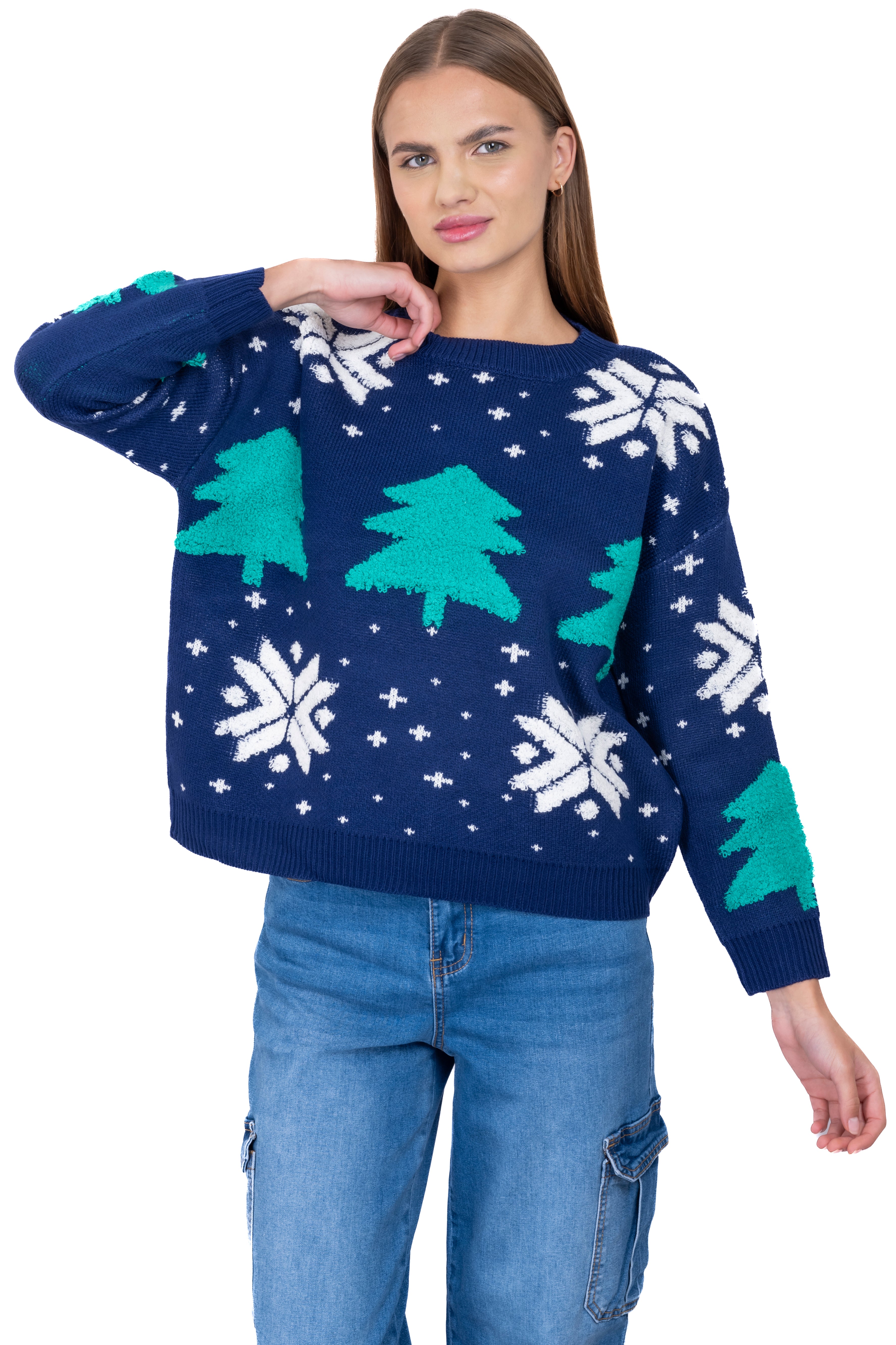 Printed christmas sweater NAVY COMBO