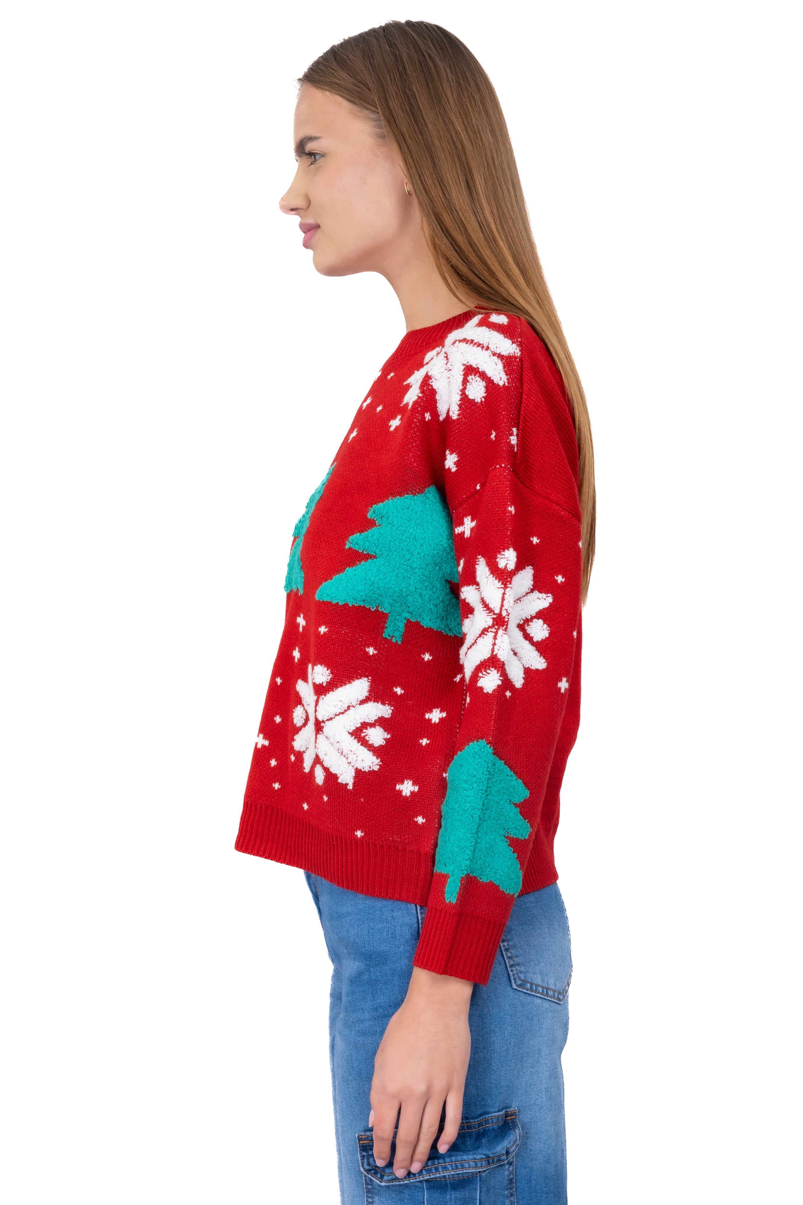 Printed christmas sweater RED COMBO