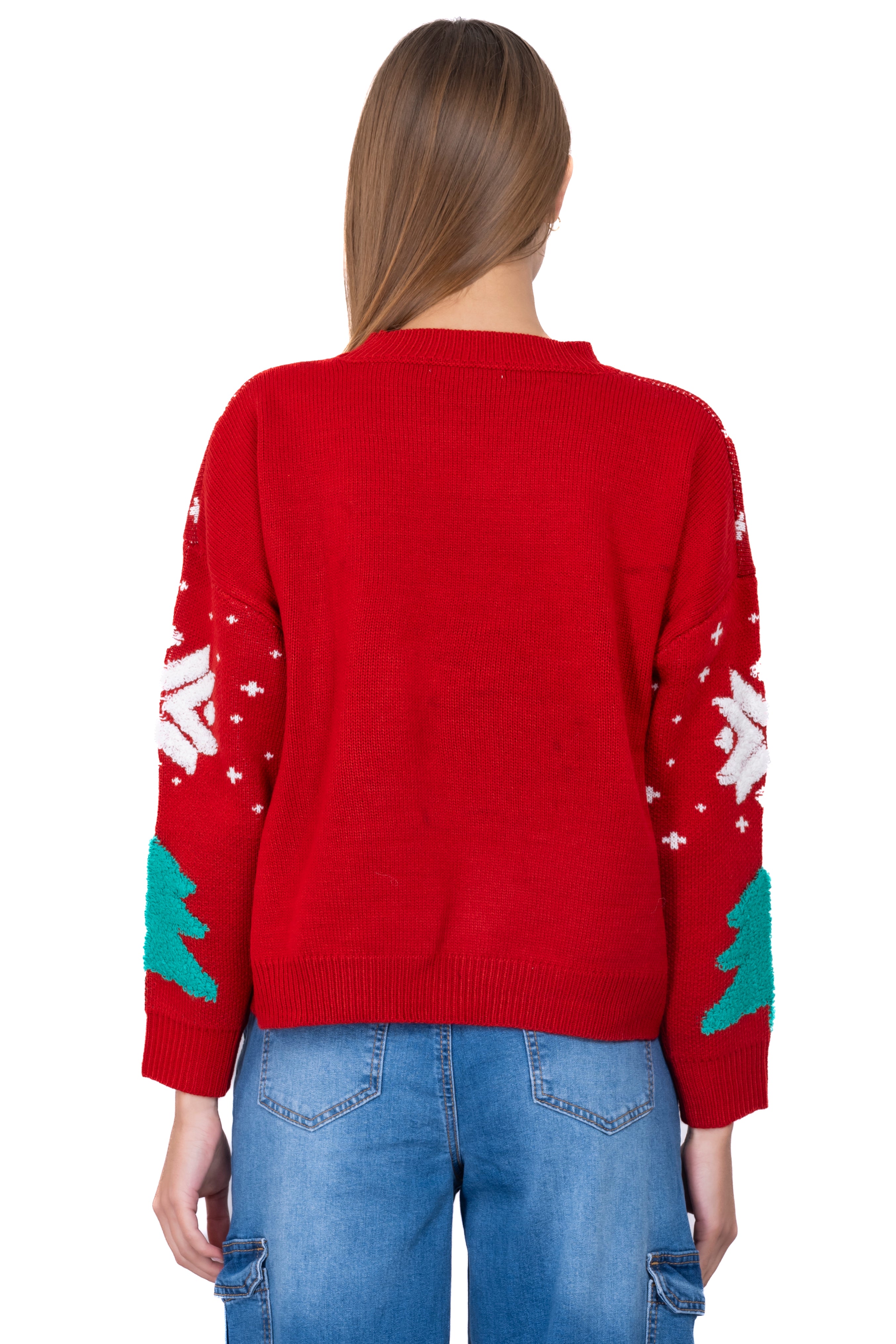 Printed christmas sweater RED COMBO