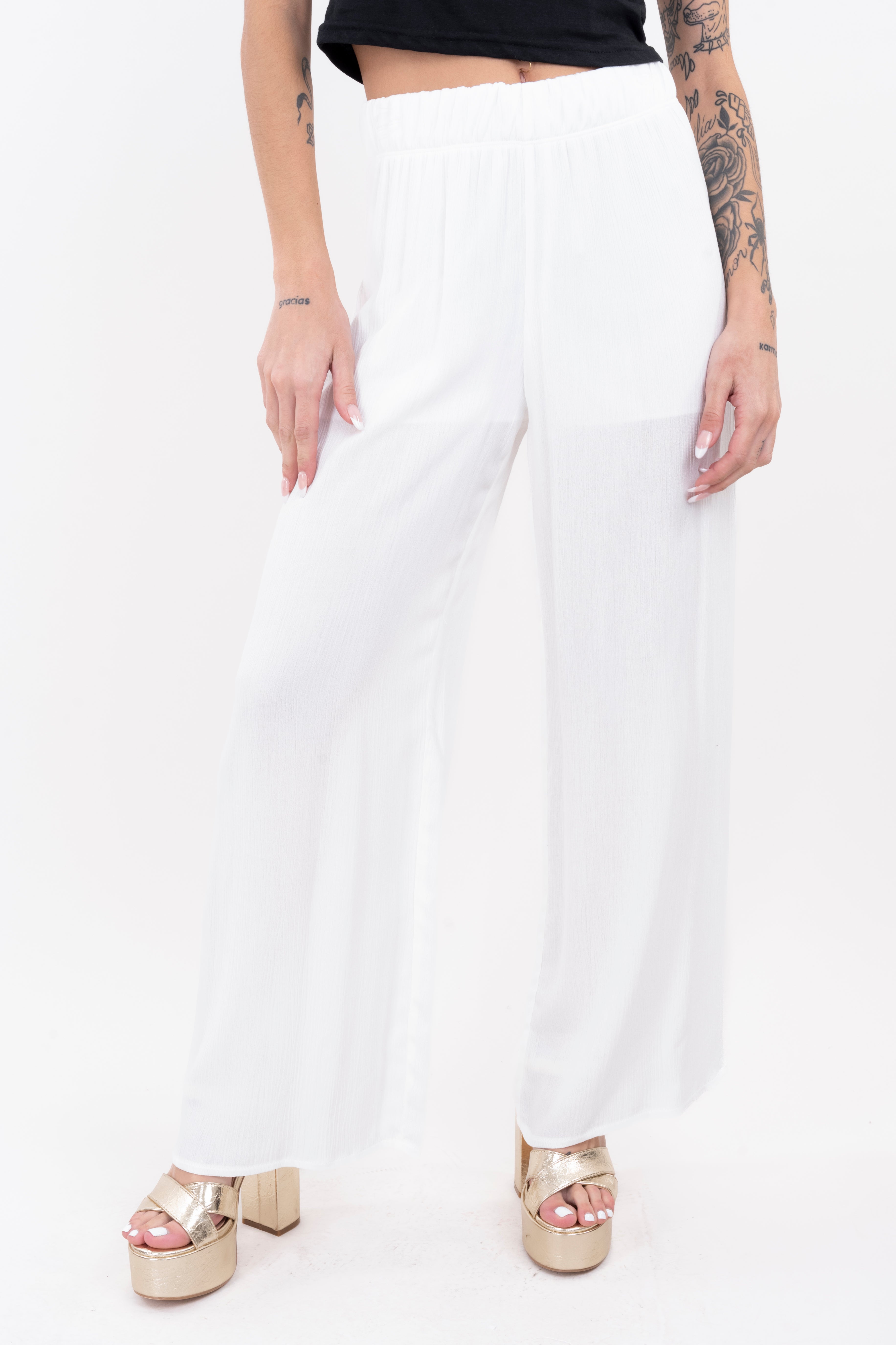 Wide leg pant WHITE