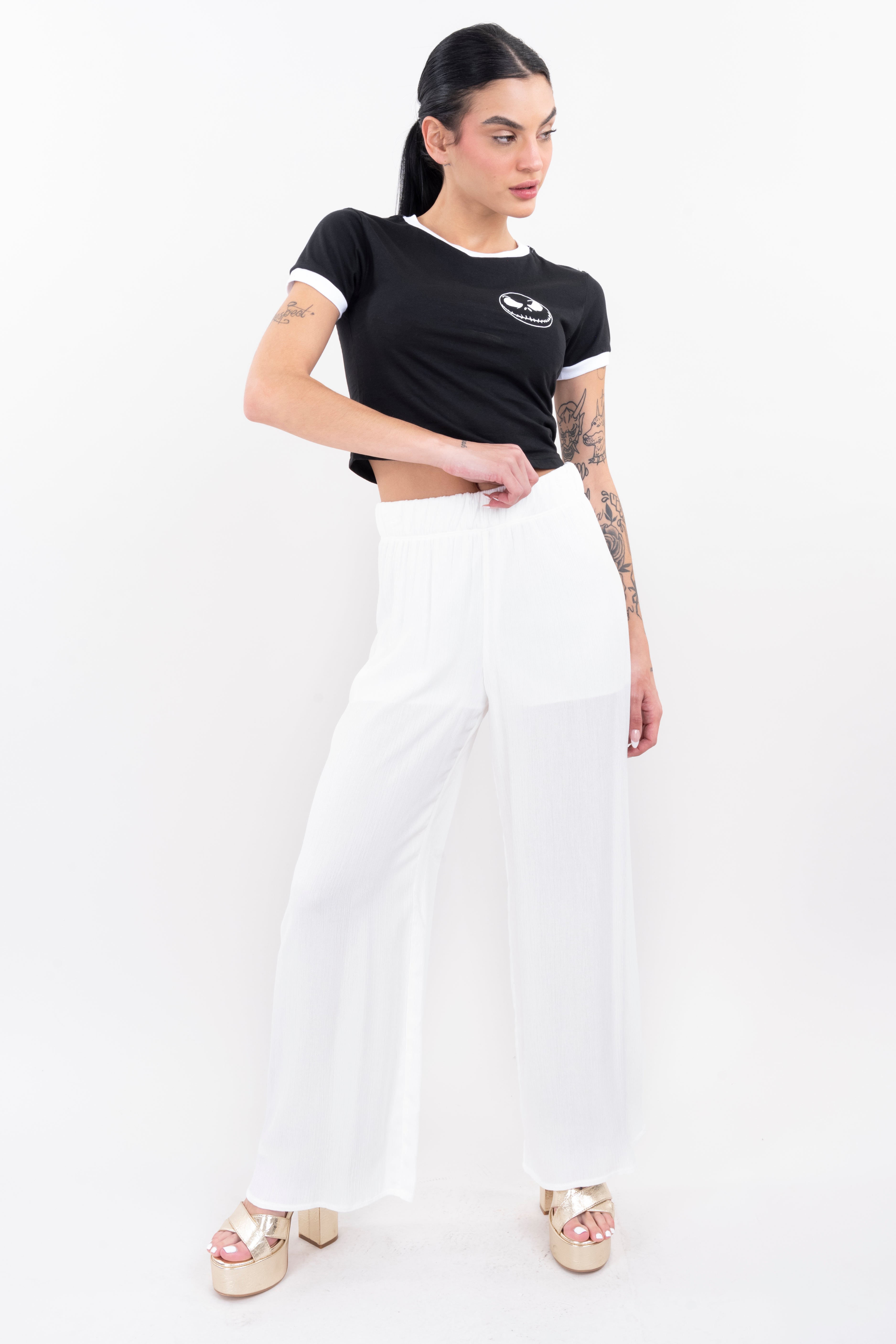 Wide leg pant WHITE