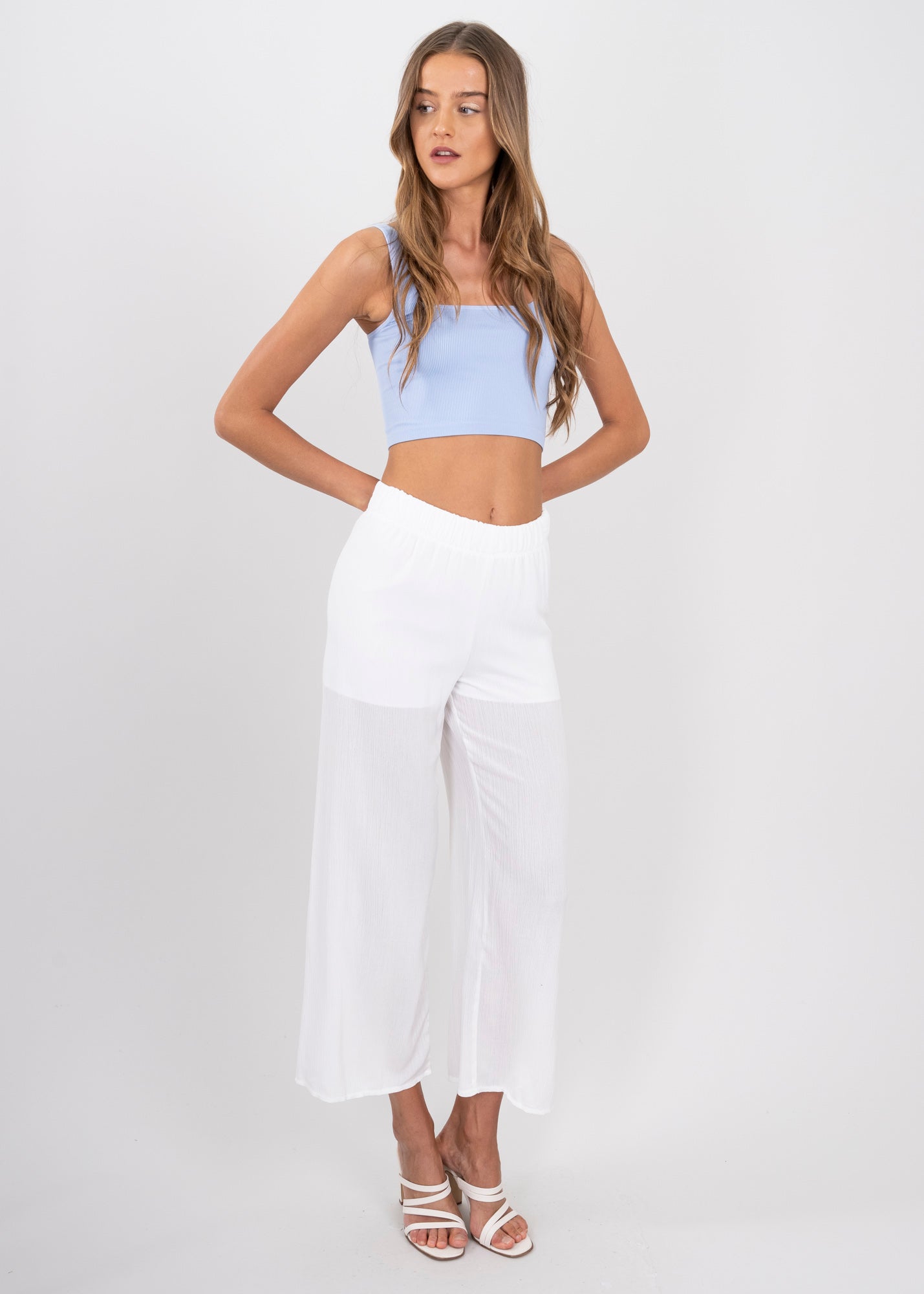 Wide leg pant WHITE