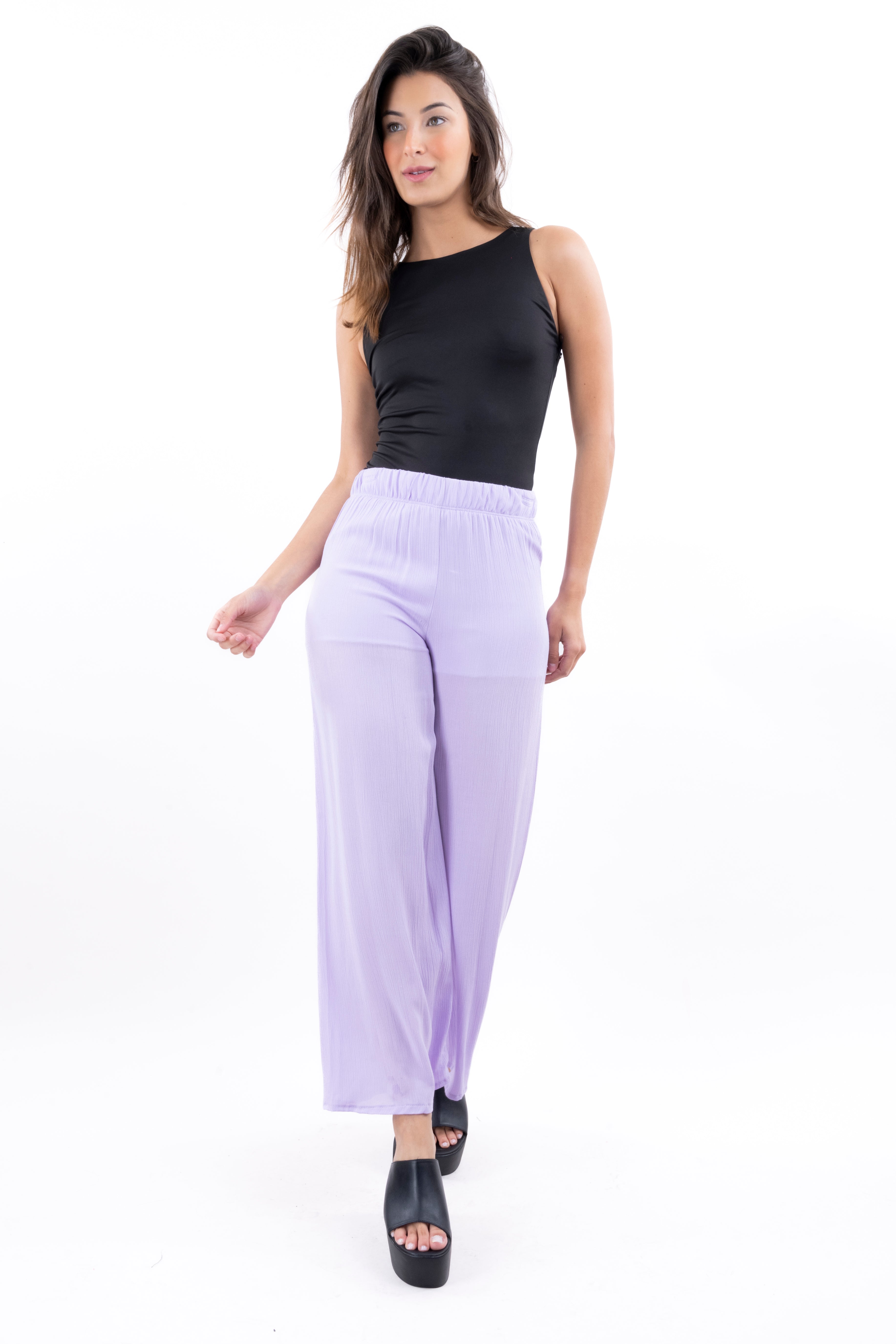 Wide leg pant PASTEL PURPLE