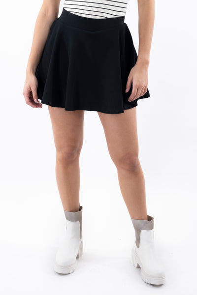 Skater skirt with short BLACK