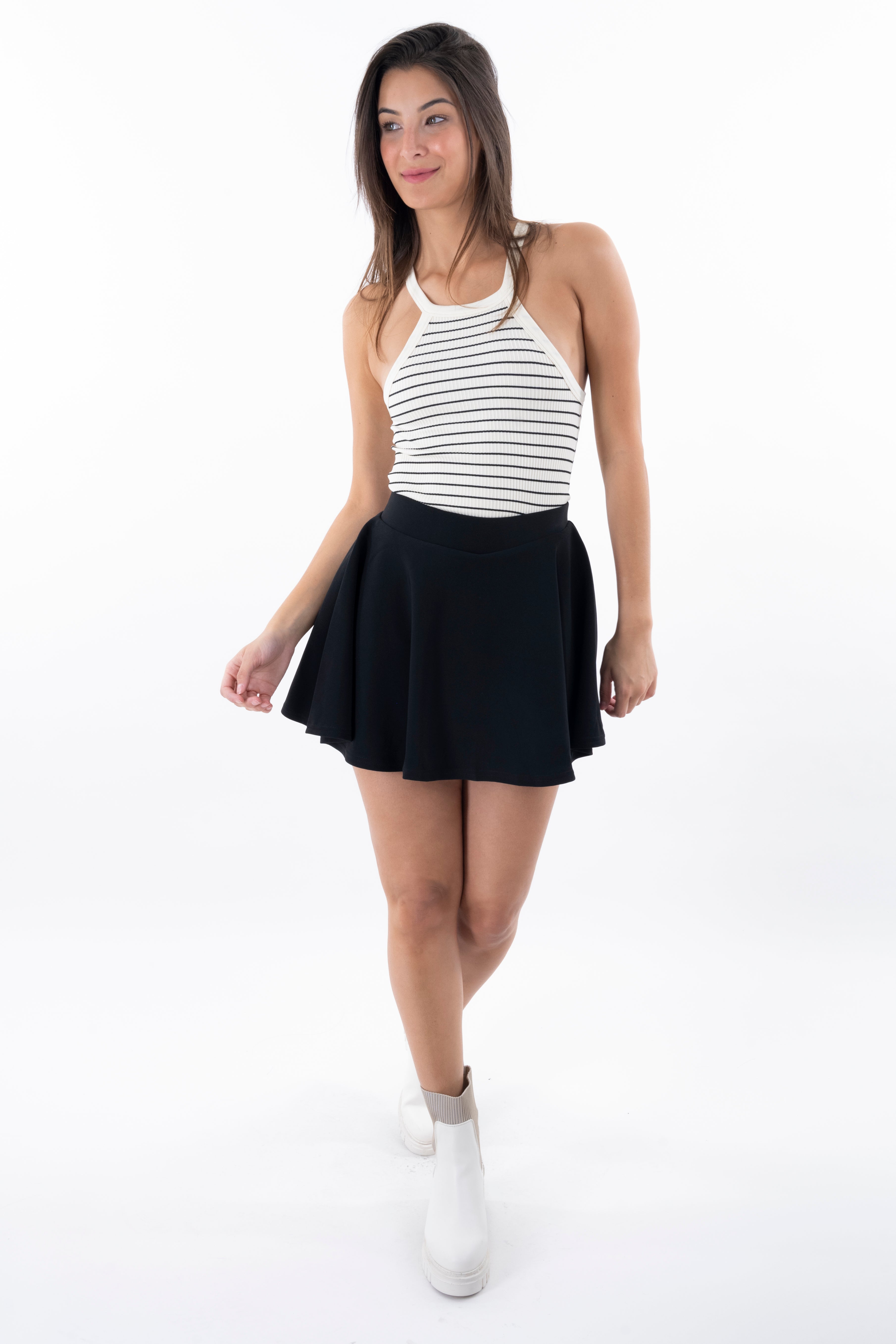 Skater skirt with short BLACK