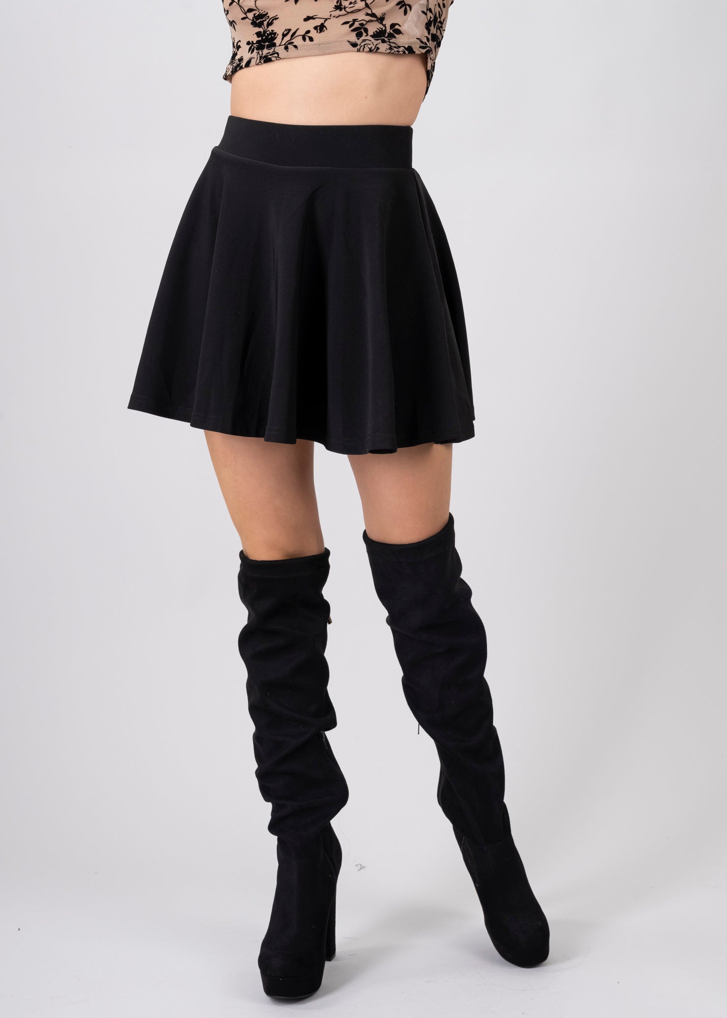 Skater skirt with short BLACK