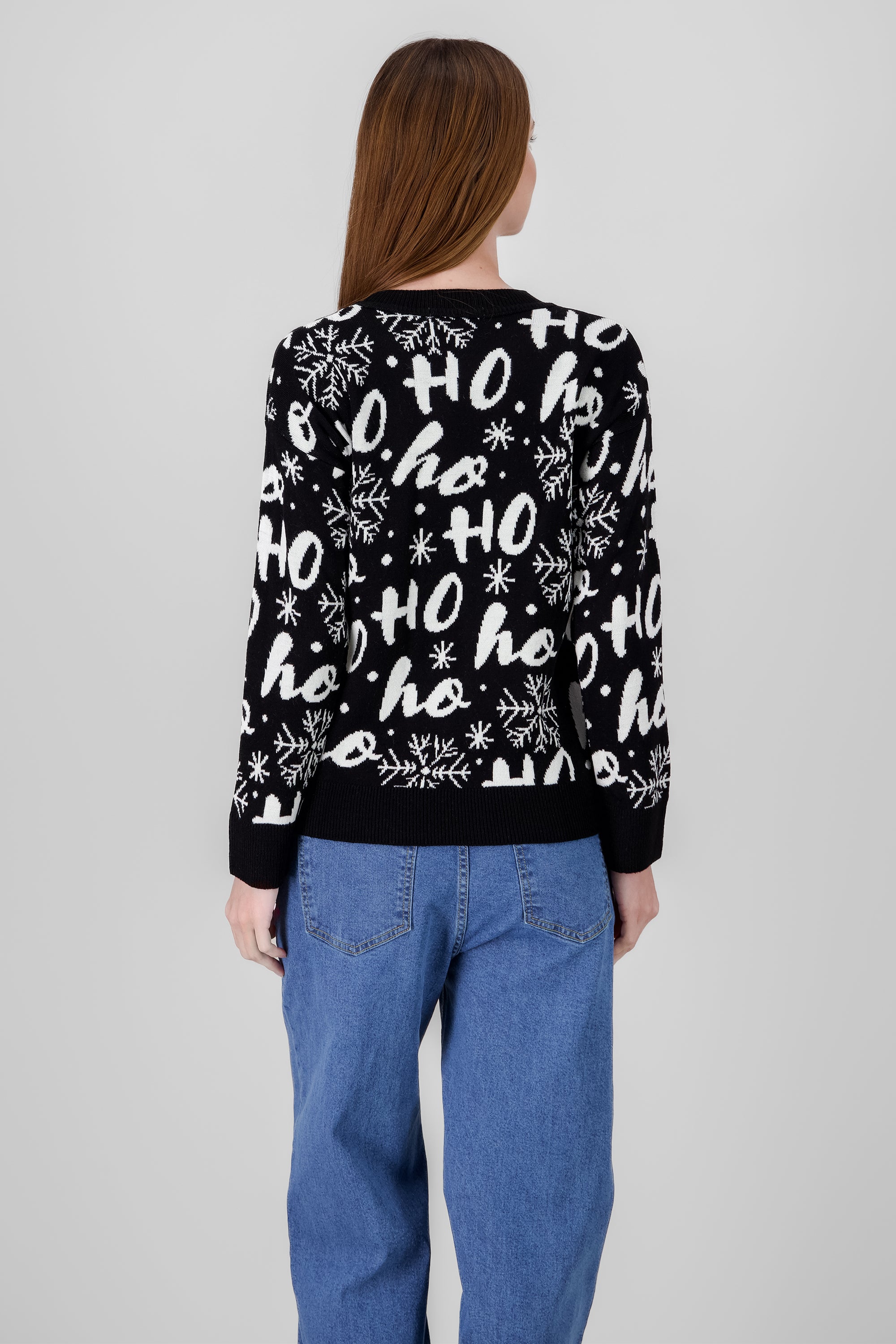 Ho Ho Christmas Sweater BLACK COMBO