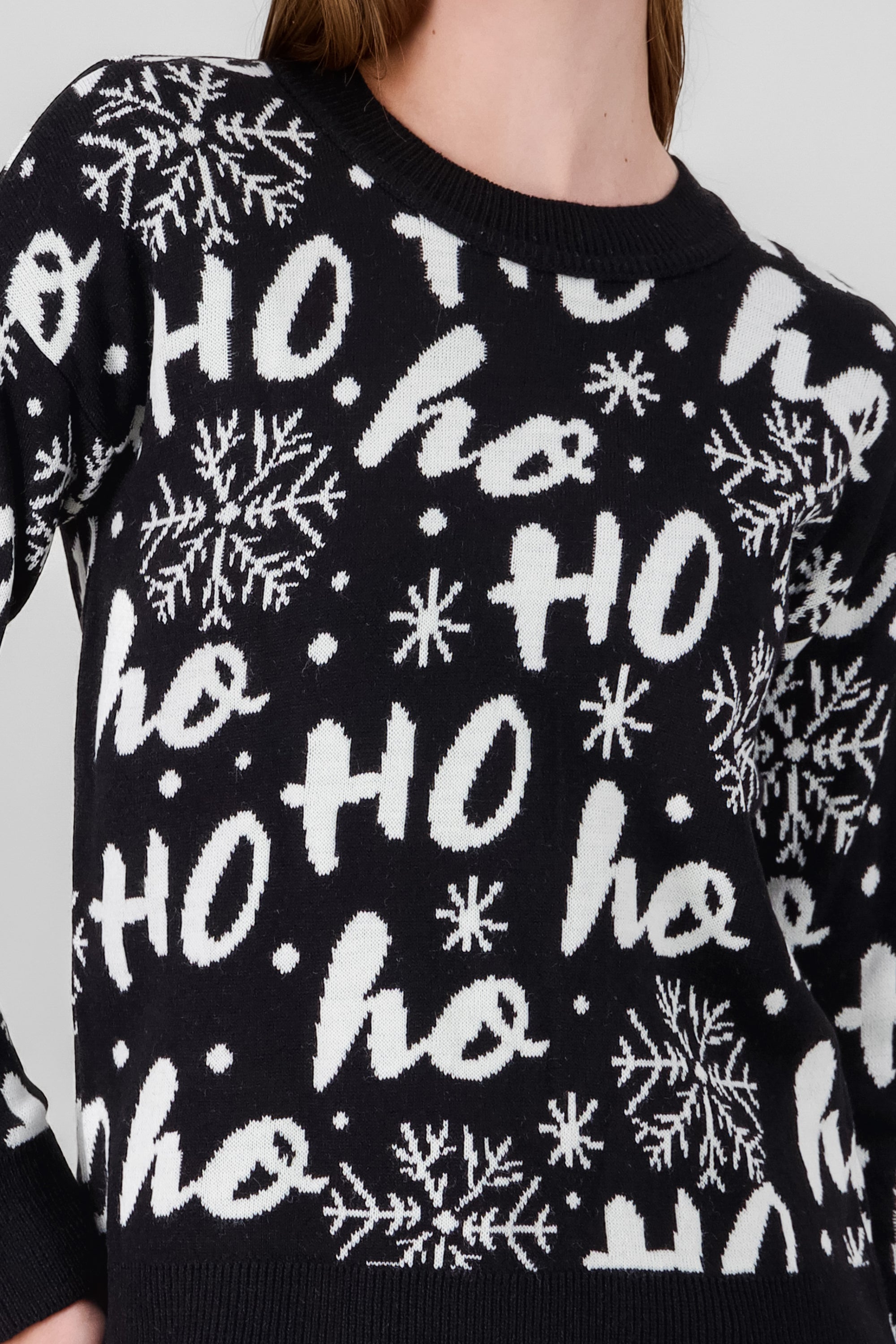 Ho Ho Christmas Sweater BLACK COMBO