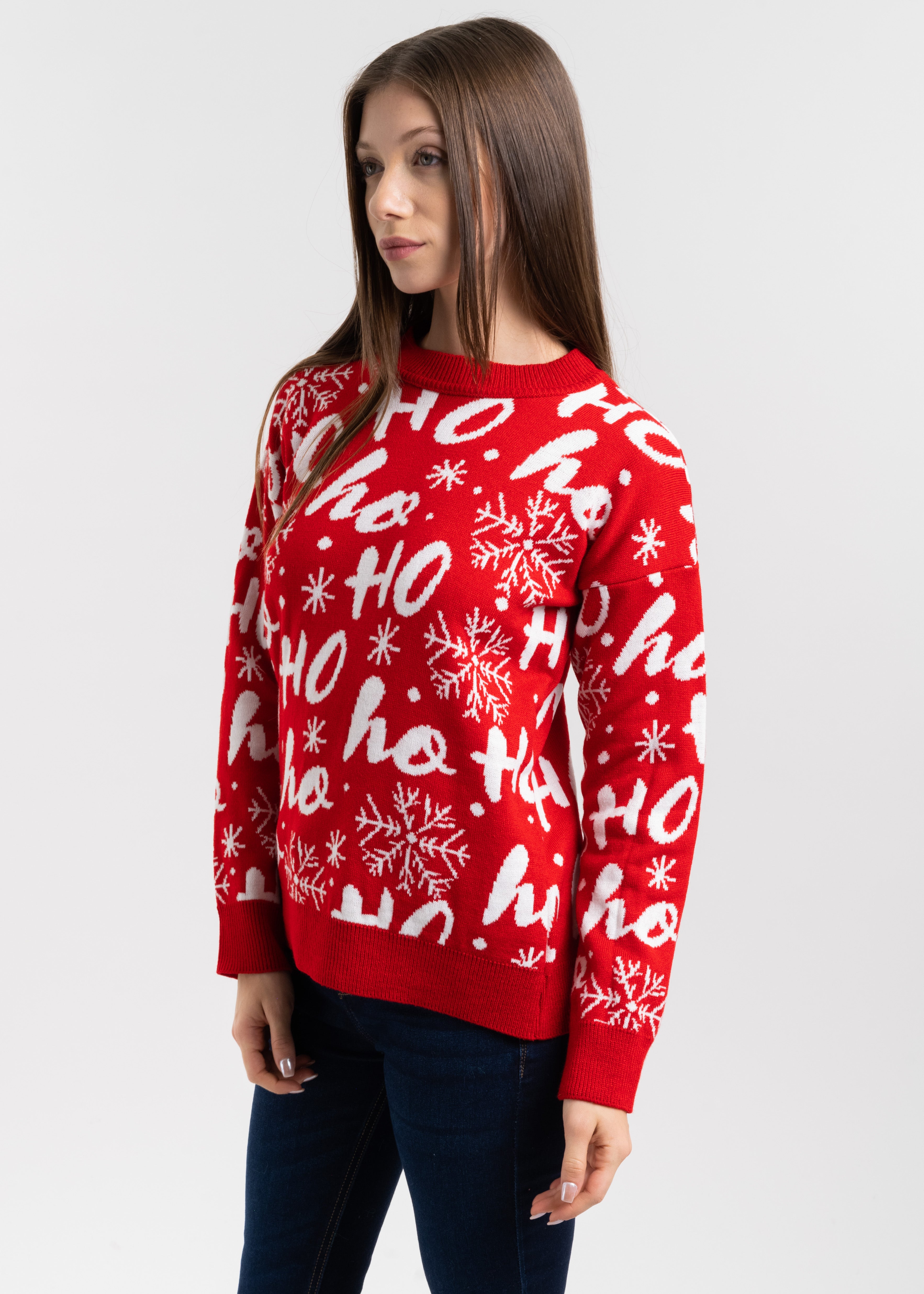 Ho Ho Christmas Sweater RED COMBO