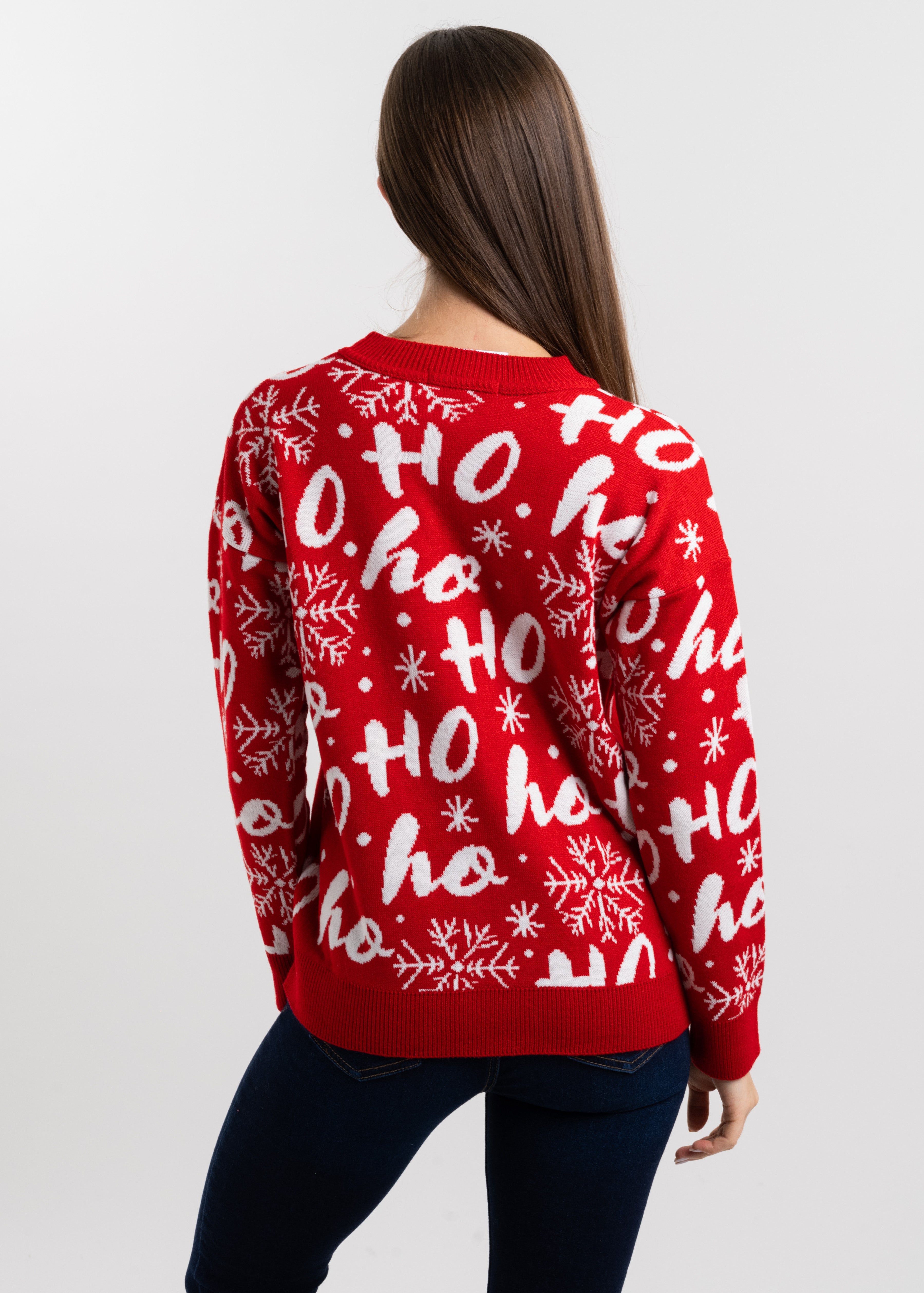 Ho Ho Christmas Sweater RED COMBO