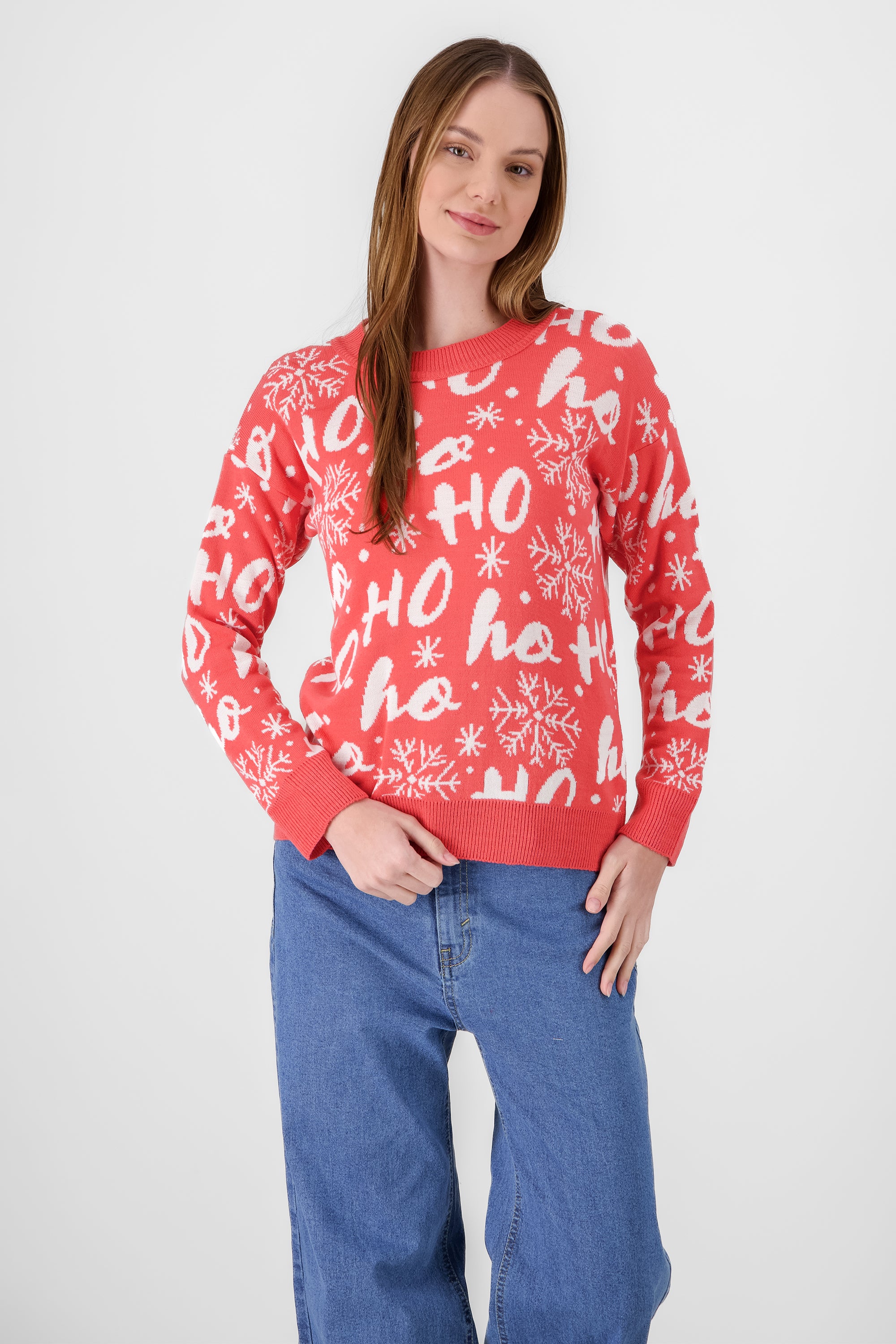 Ho Ho Christmas Sweater PINK COMBO