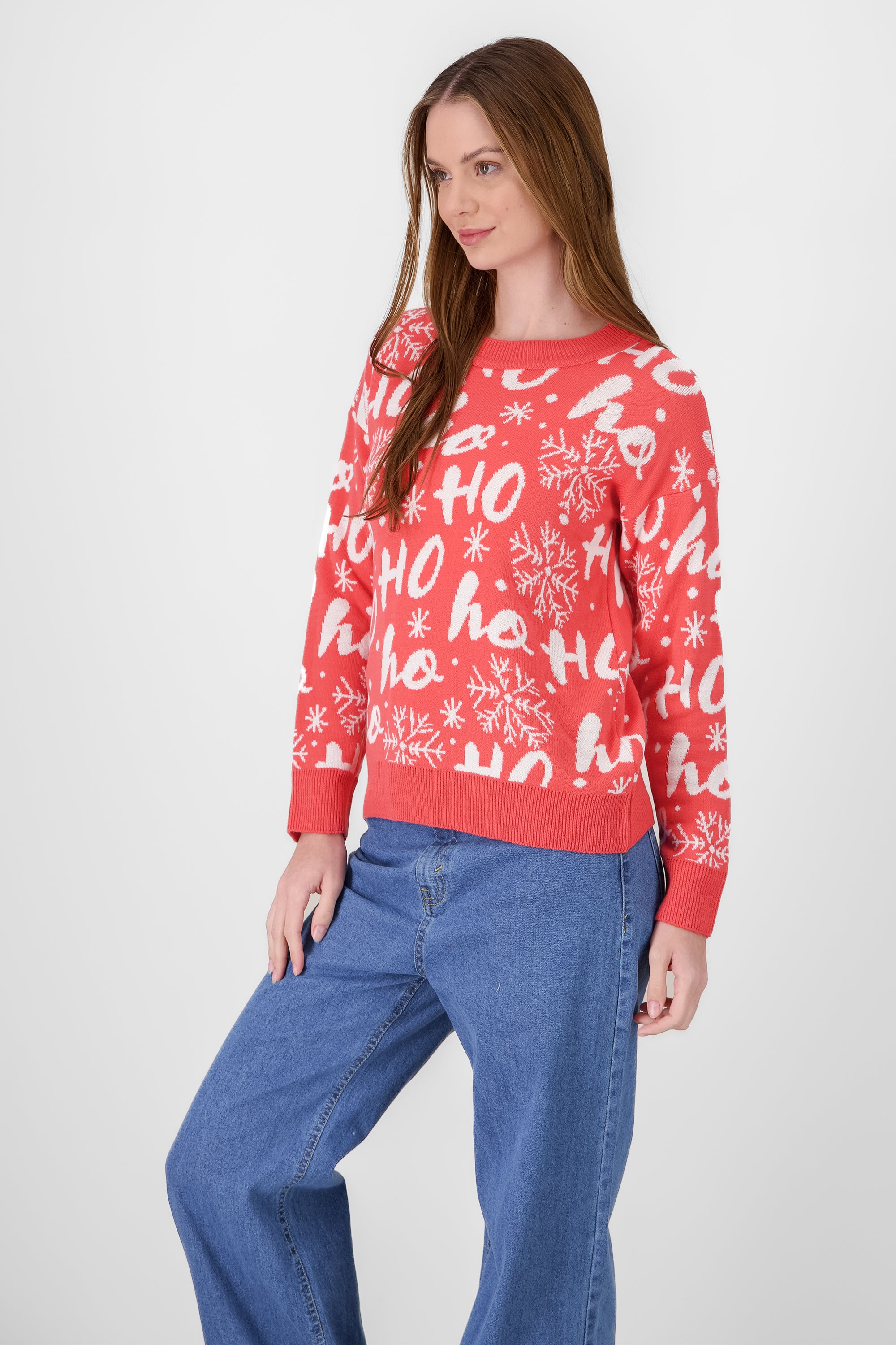 Ho Ho Christmas Sweater PINK COMBO