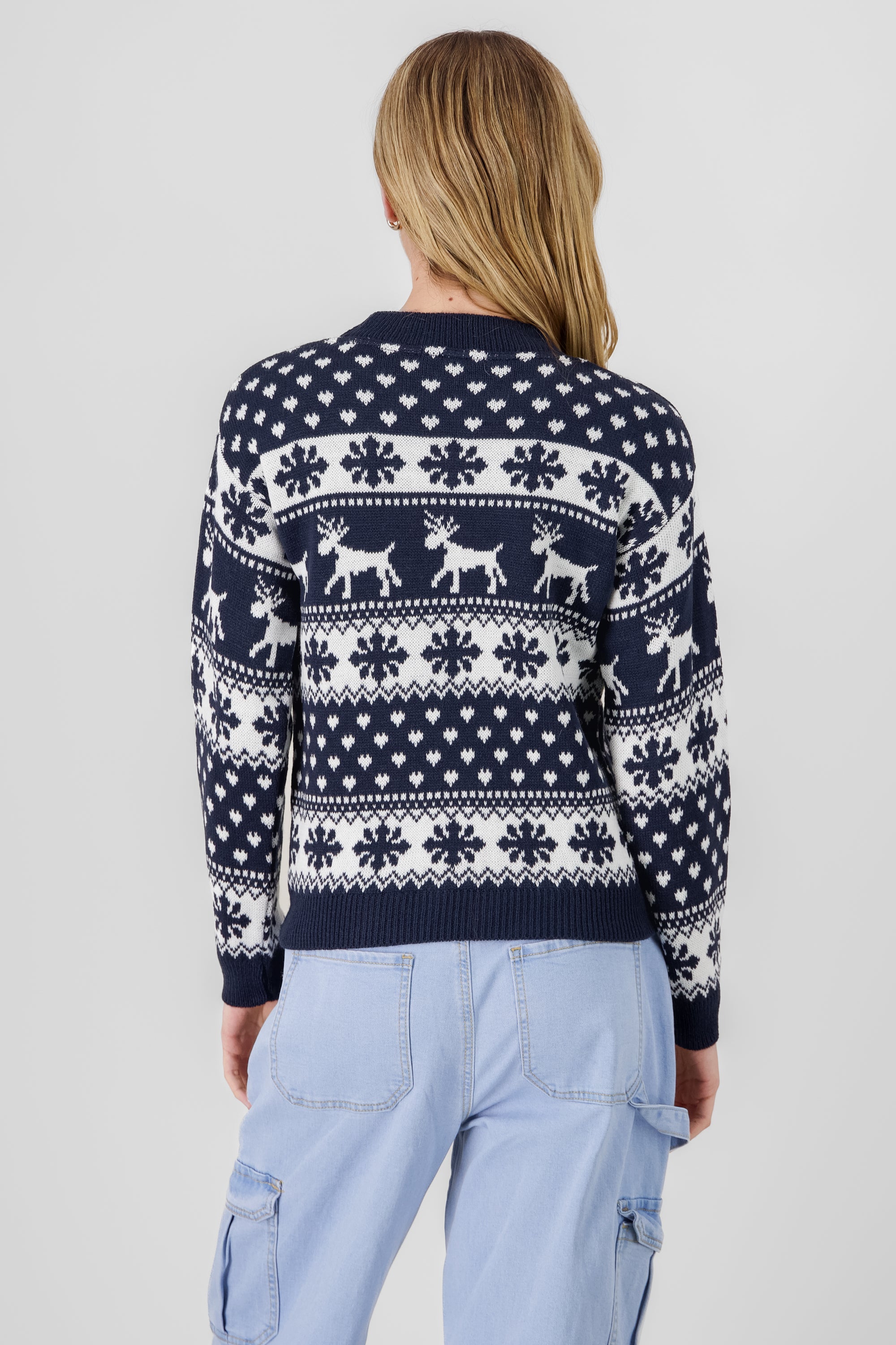 Reindeer Christmas Sweater NAVY COMBO