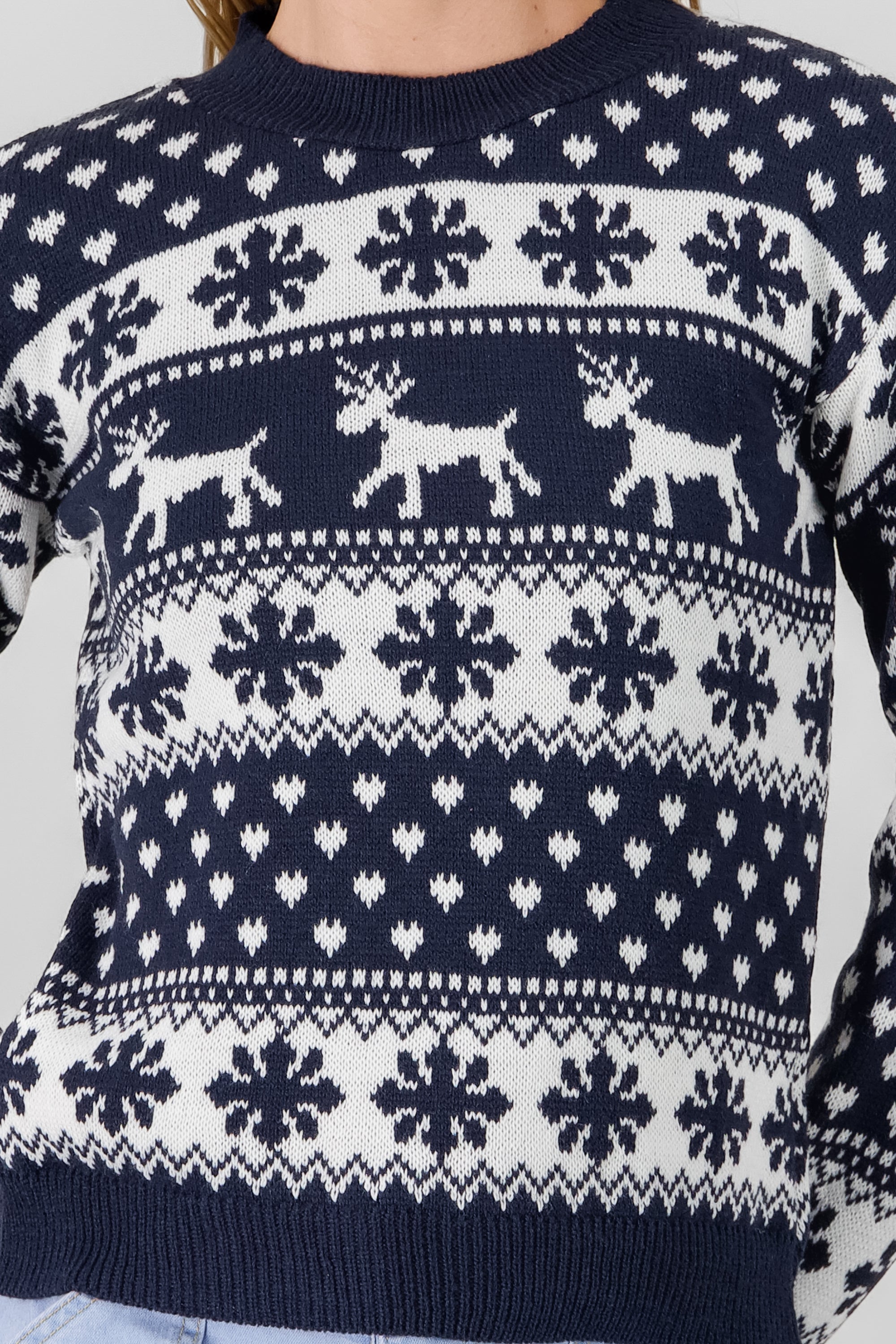 Reindeer Christmas Sweater NAVY COMBO