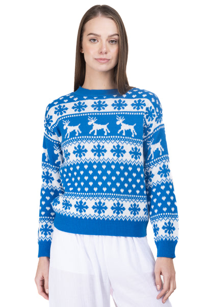 Reindeer Christmas Sweater GREEN COMBO