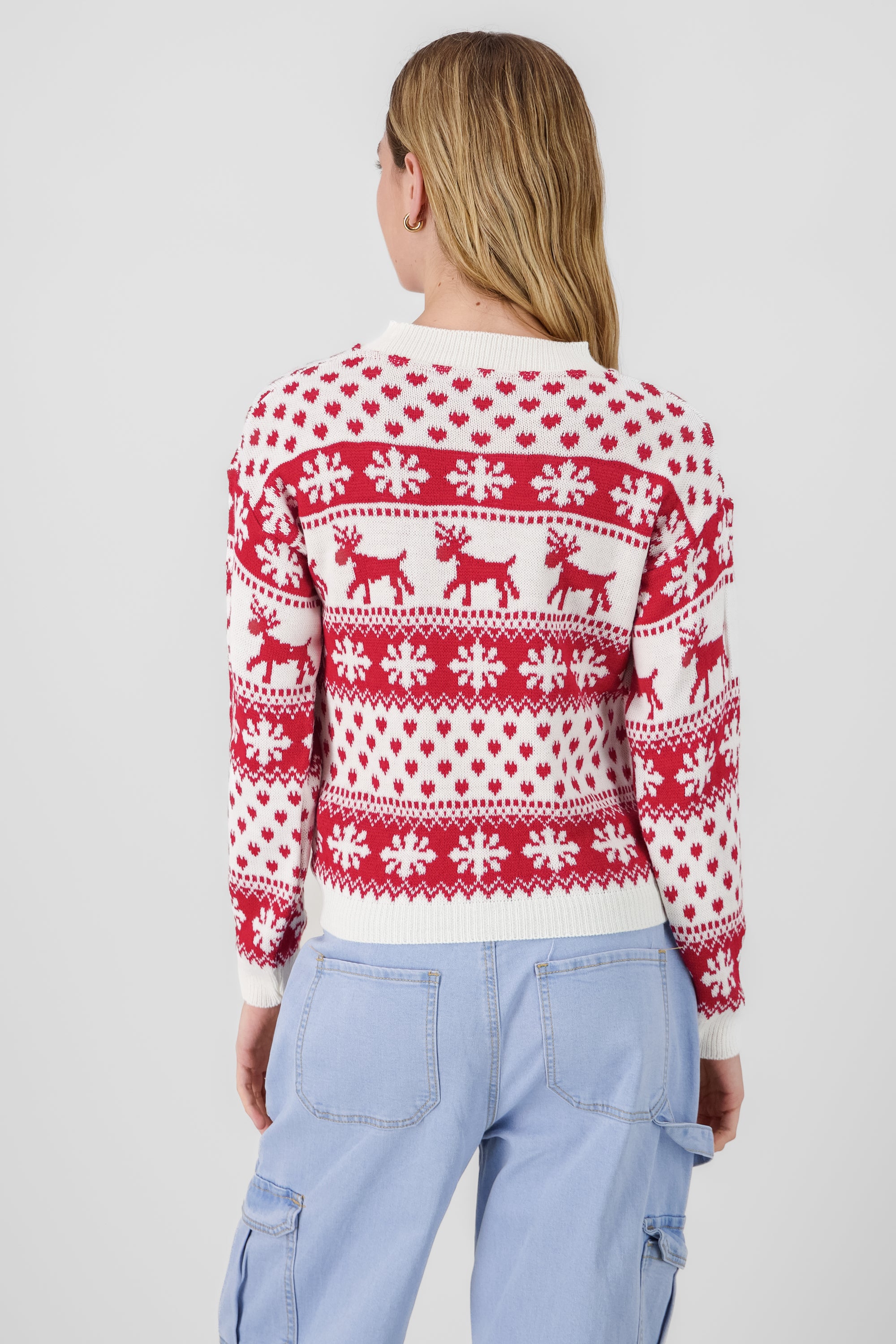 Reindeer Christmas Sweater BONE COMBO