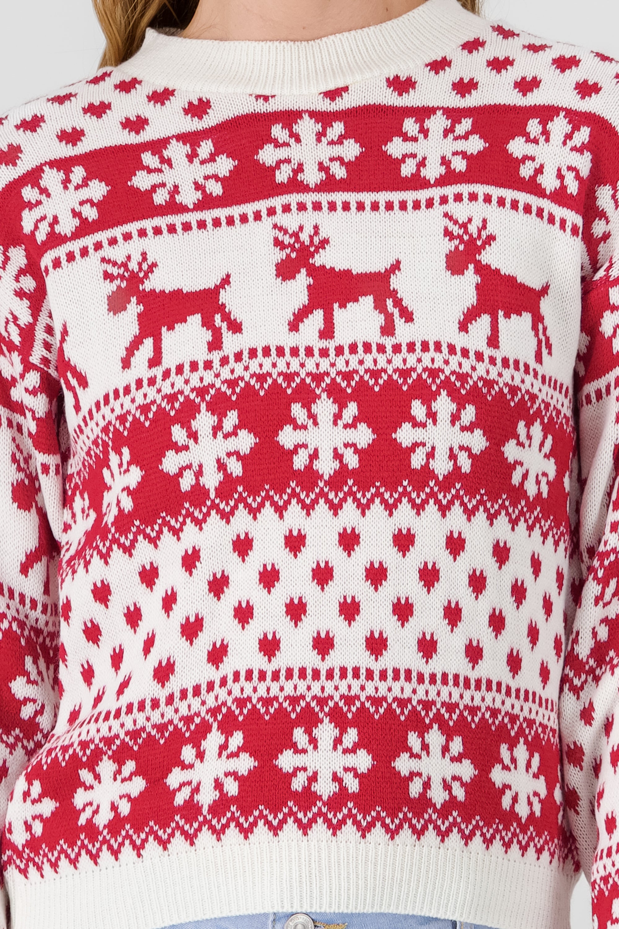 Reindeer Christmas Sweater BONE COMBO