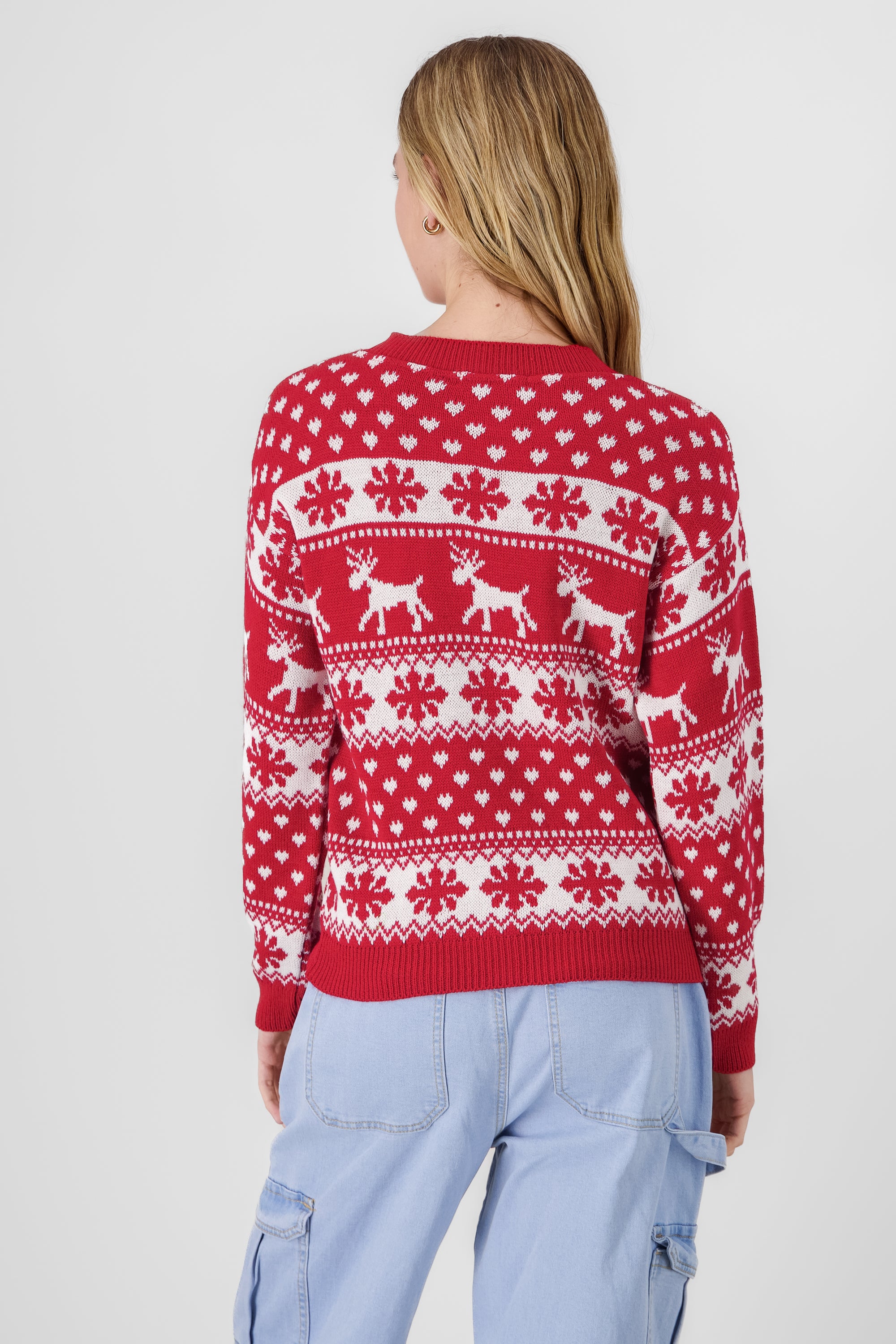 Reindeer Christmas Sweater RED COMBO