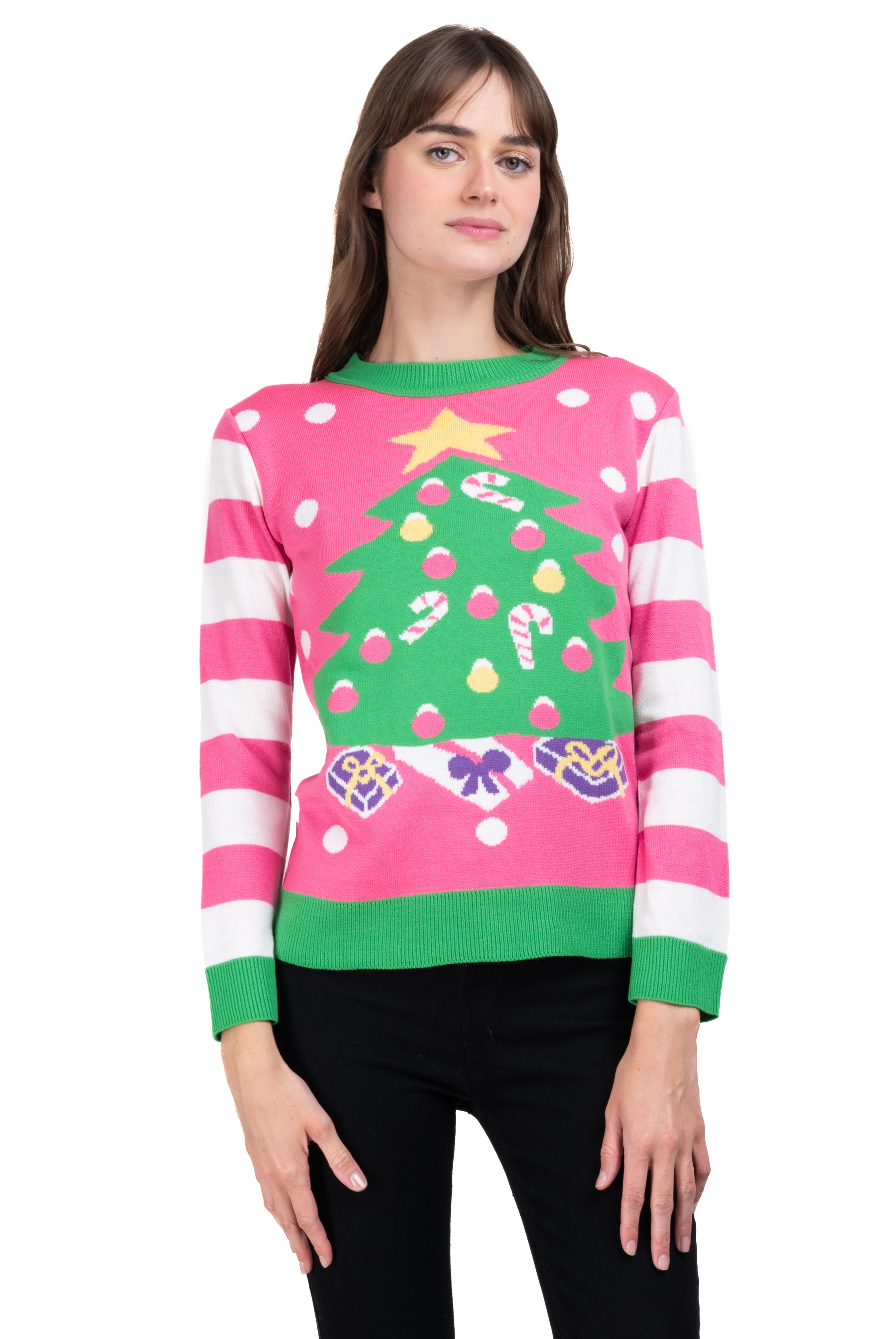 Christmas Tree Sweater PINK COMBO