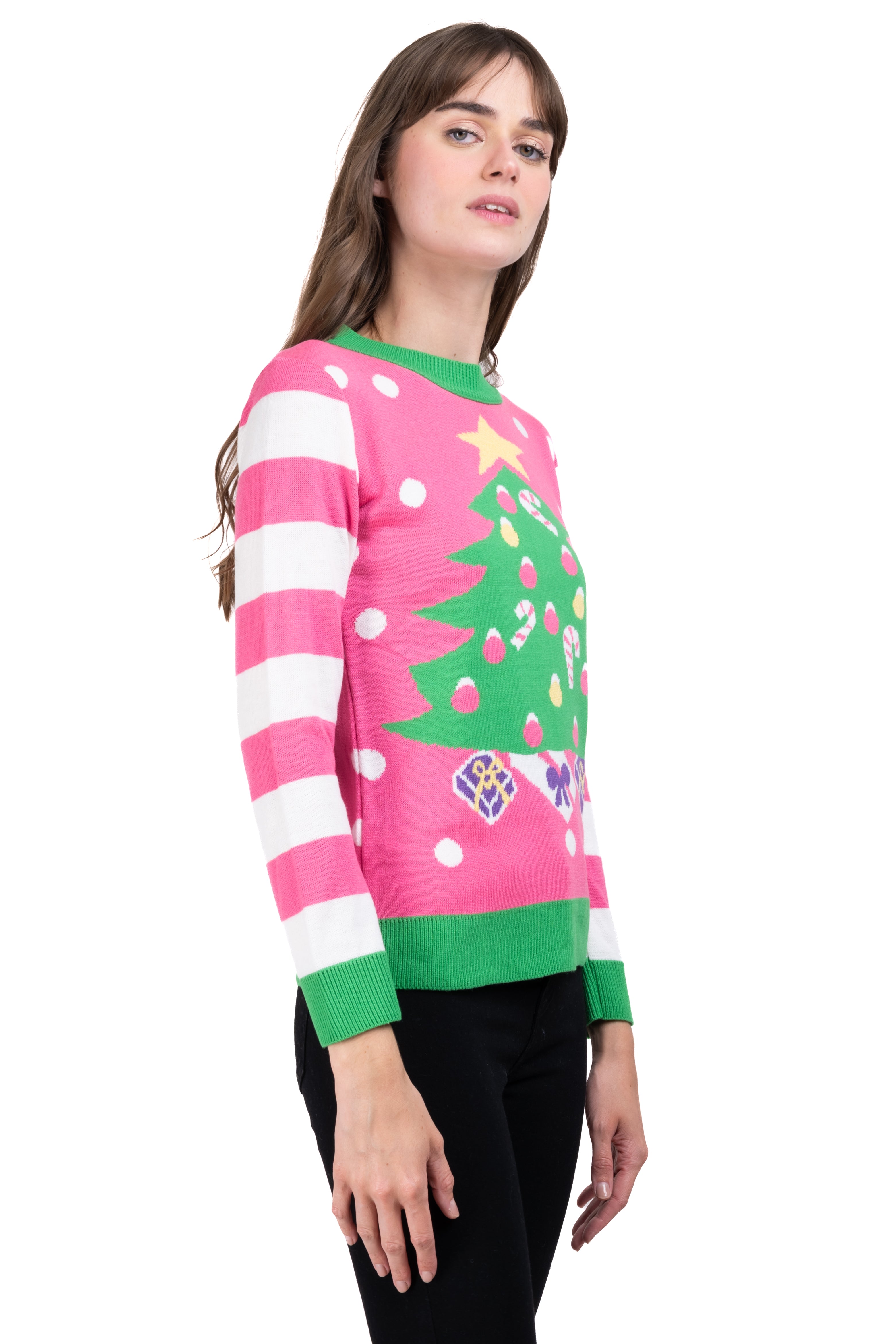 Christmas Tree Sweater PINK COMBO