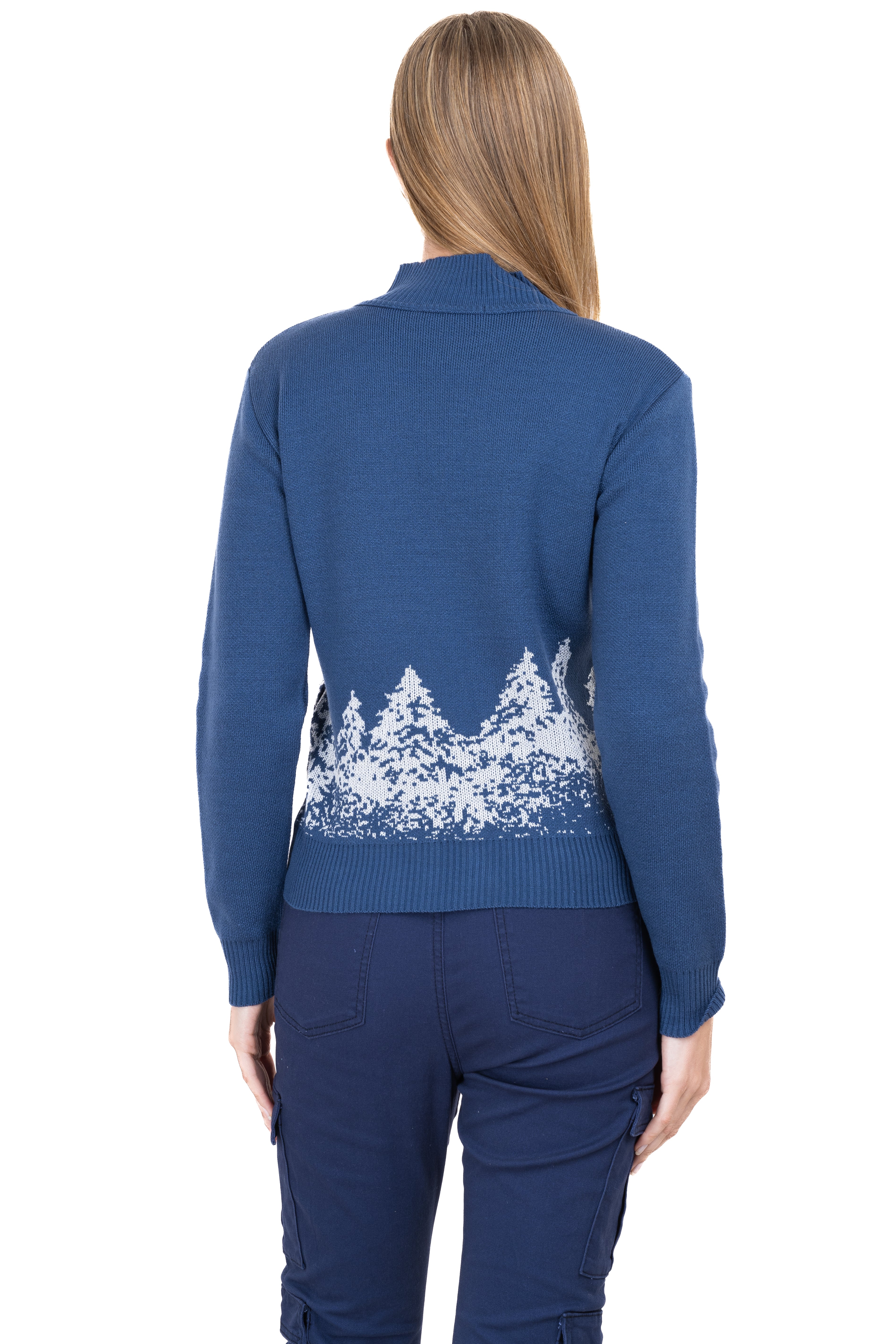 Printed christmas sweater BLUE COMBO