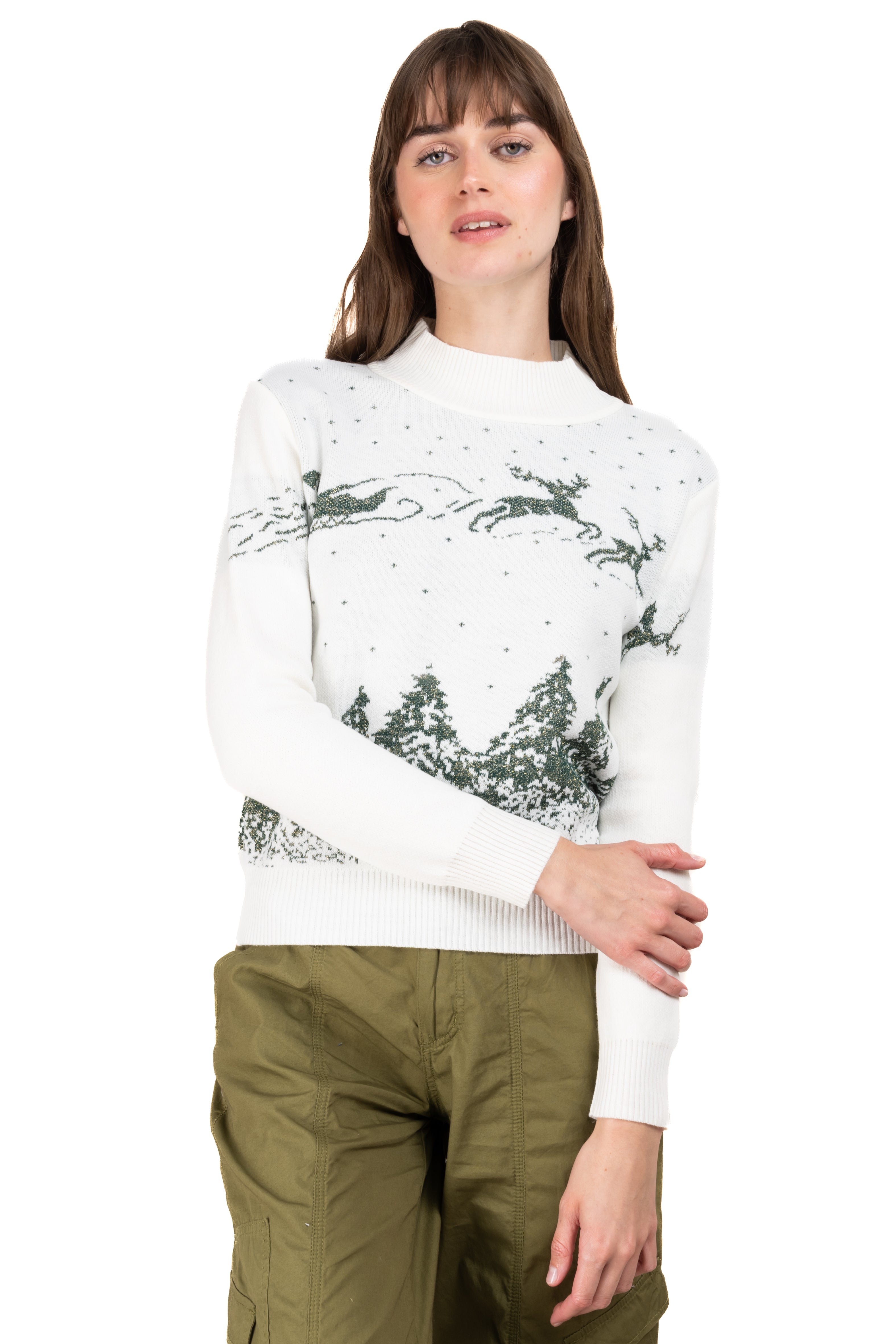 Printed christmas sweater WHITE COMBO