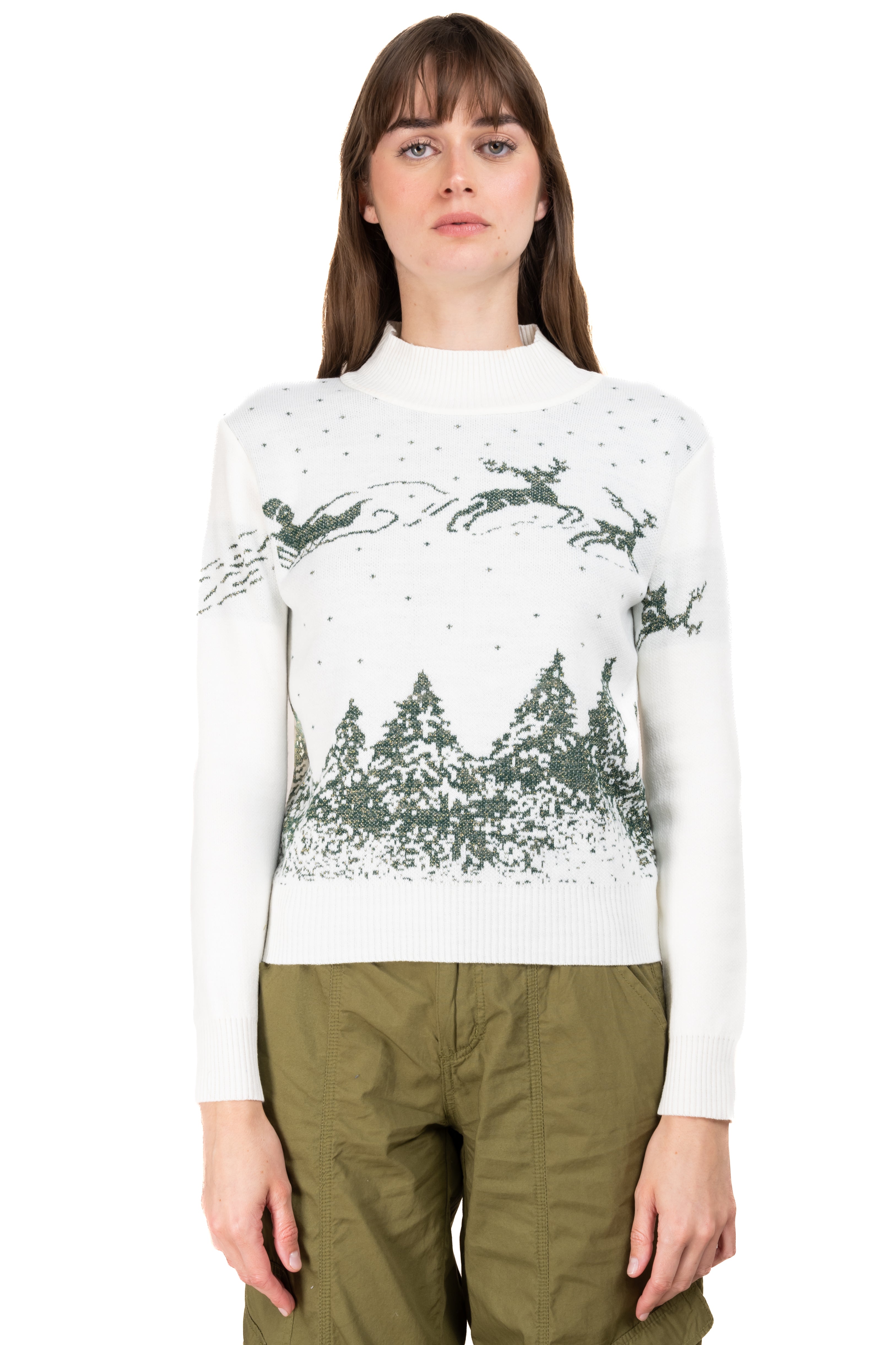 Printed christmas sweater WHITE COMBO