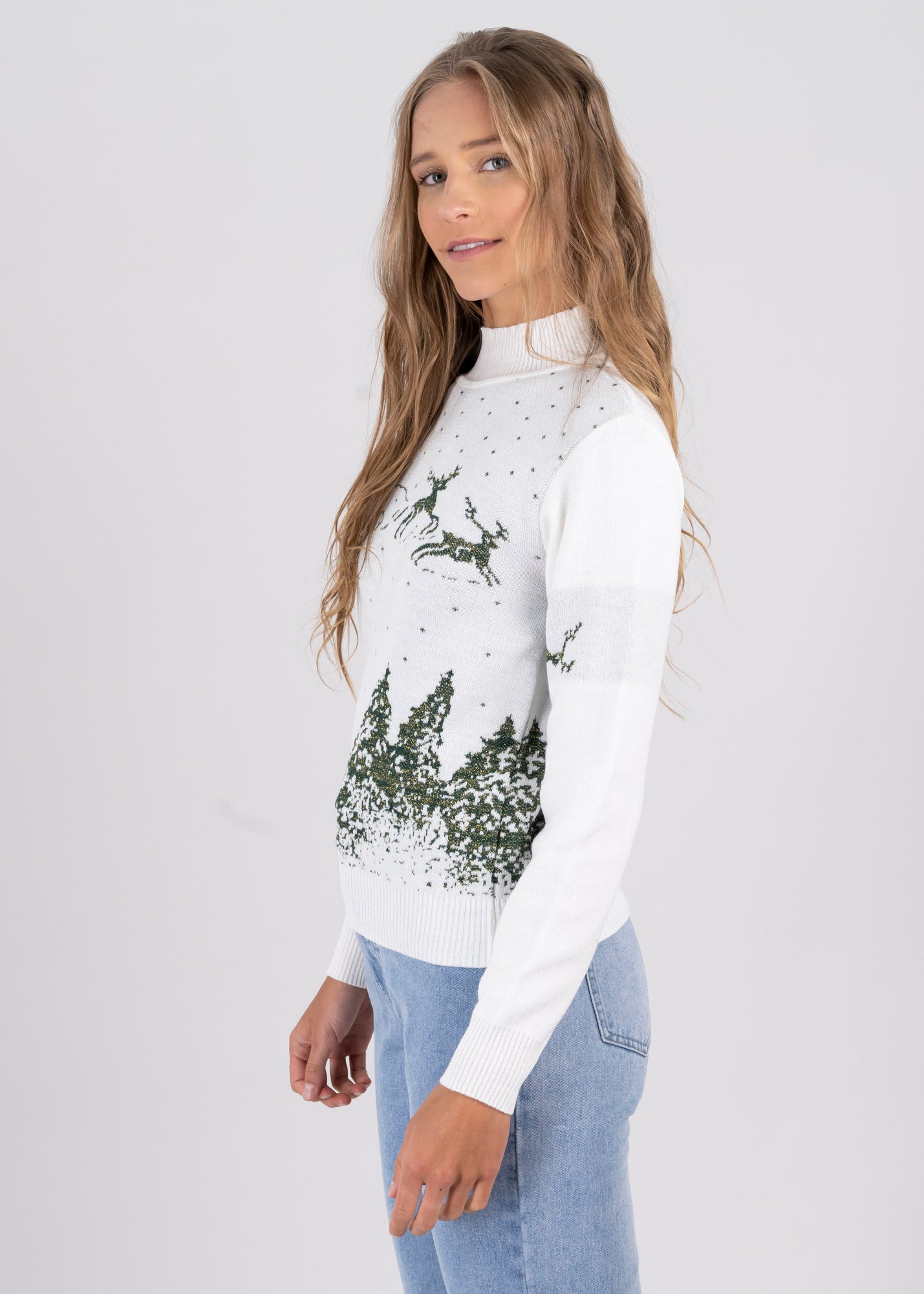 Printed christmas sweater WHITE COMBO