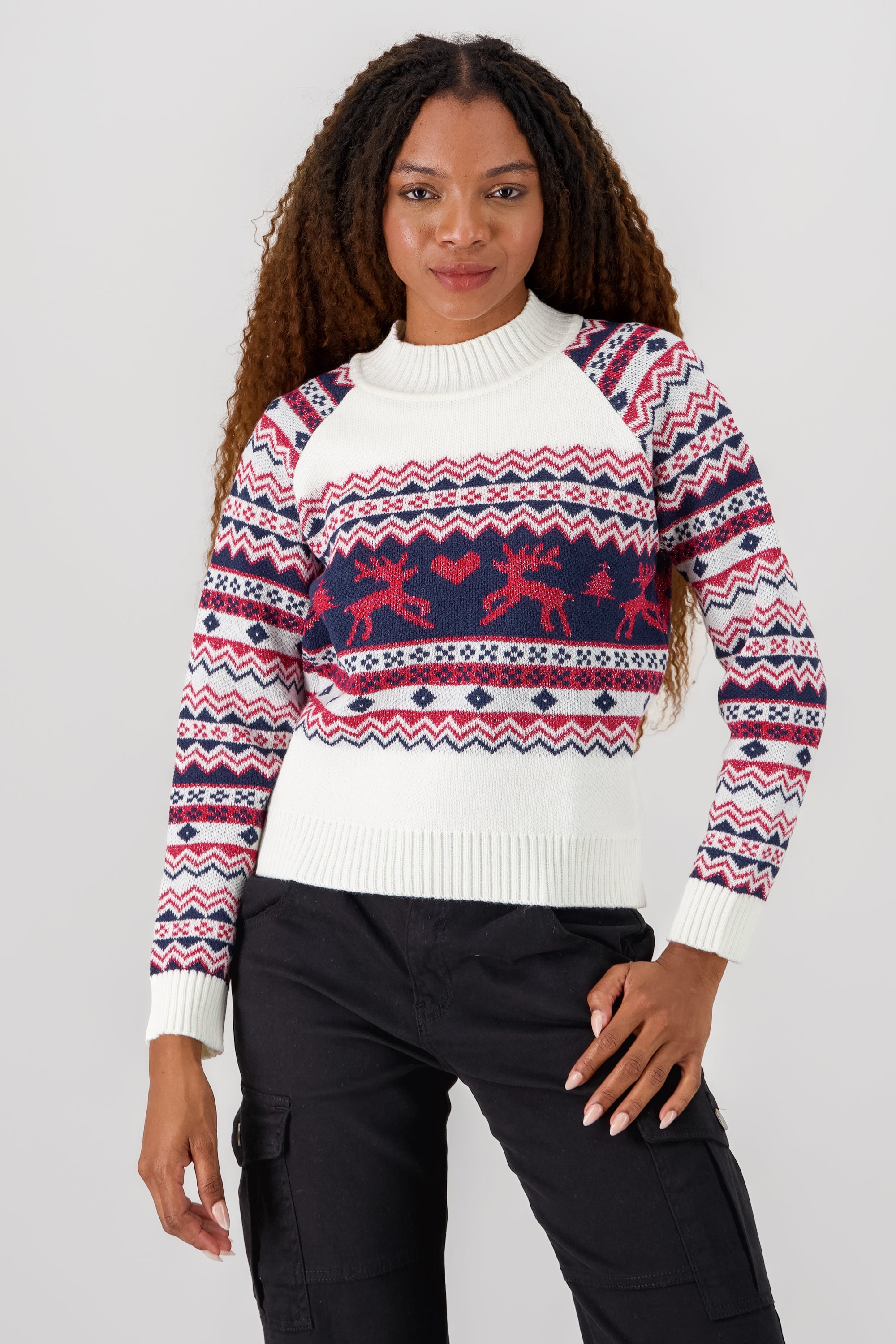 Reindeer Christmas sweater BONE COMBO