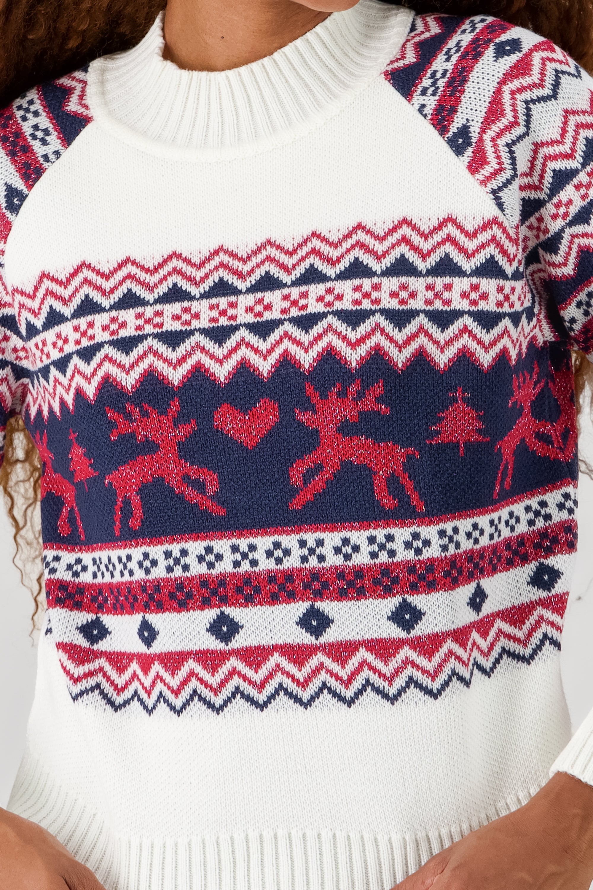 Reindeer Christmas sweater BONE COMBO