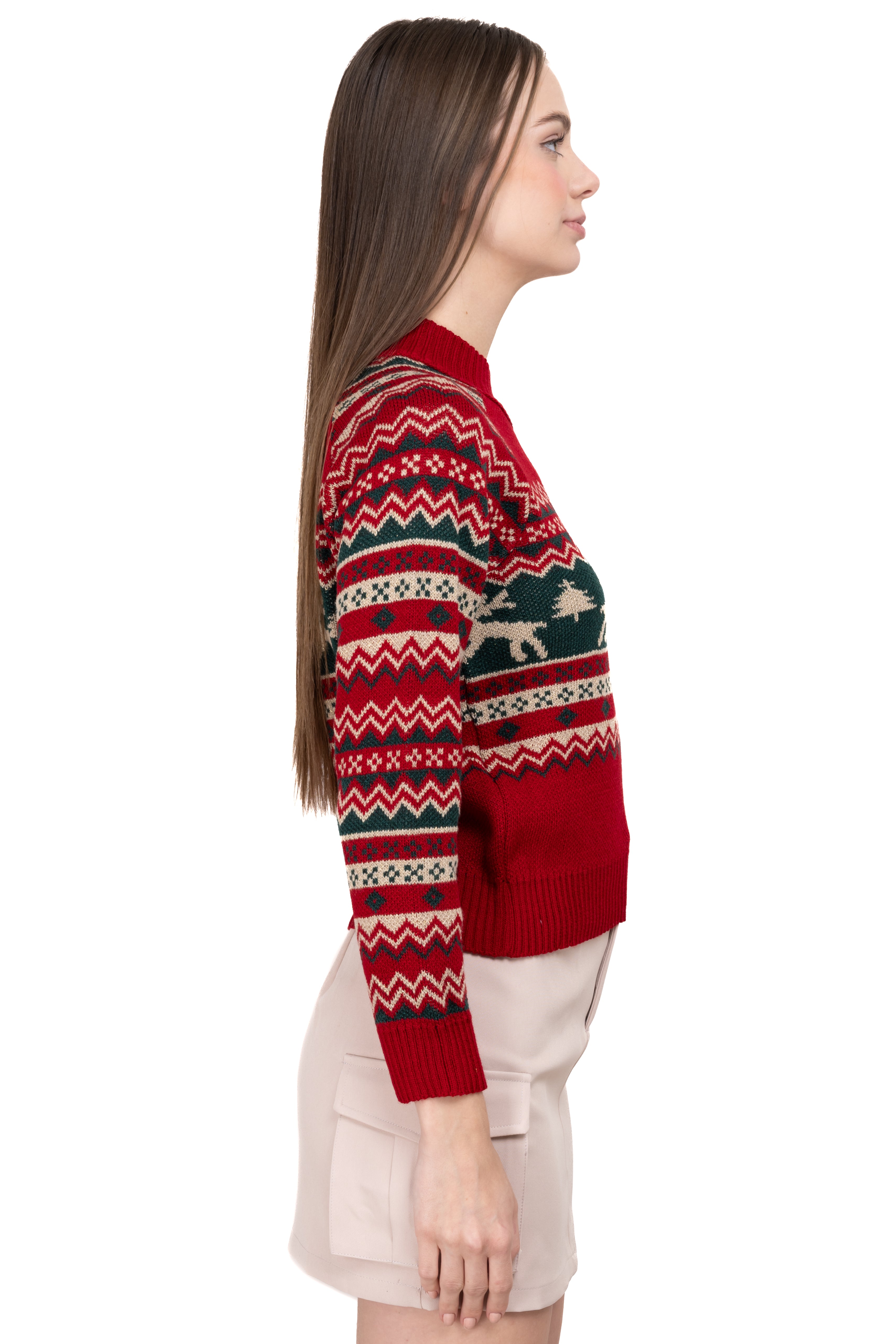 Reindeer Christmas sweater RED COMBO