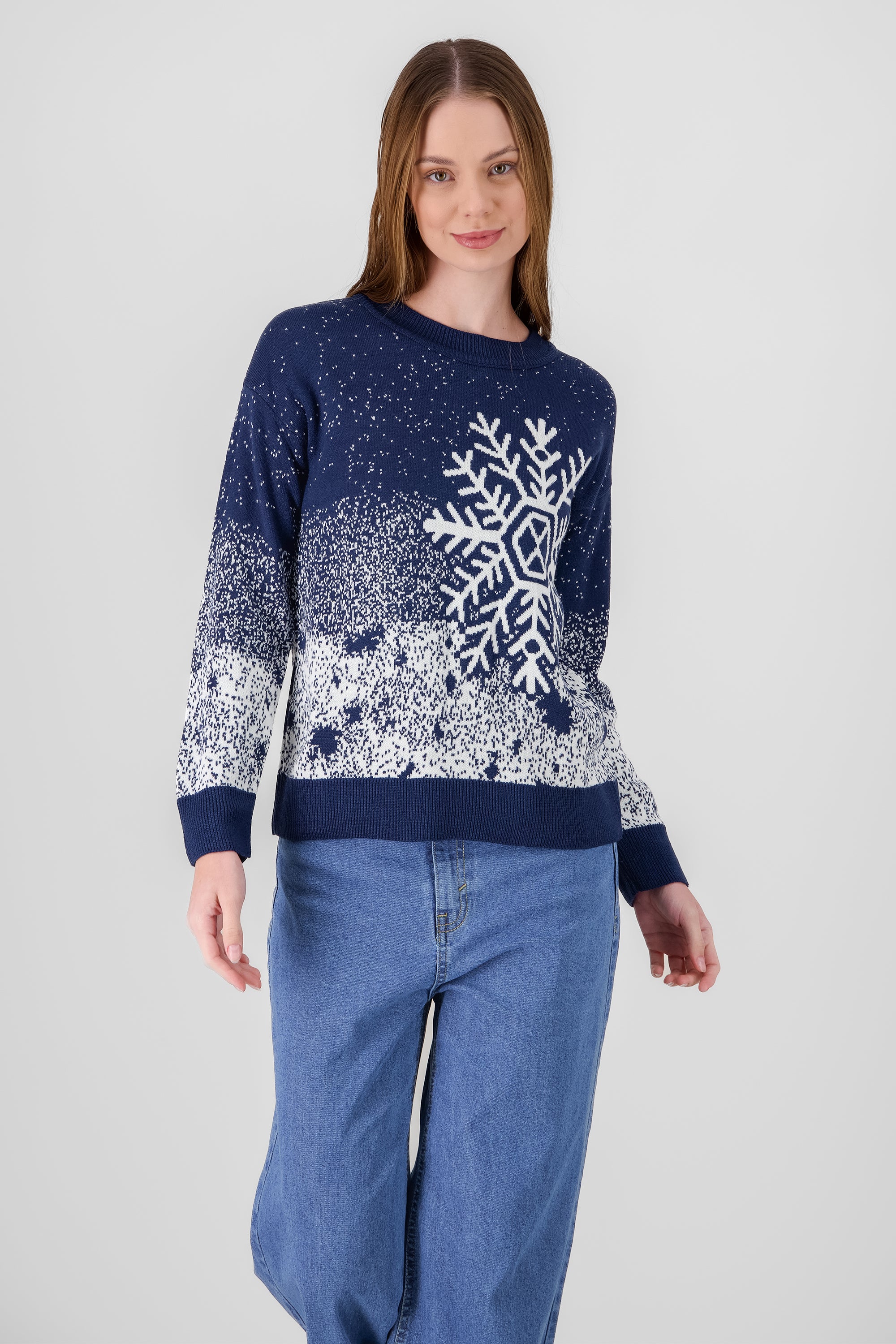 Snowflake Christmas Sweater NAVY COMBO