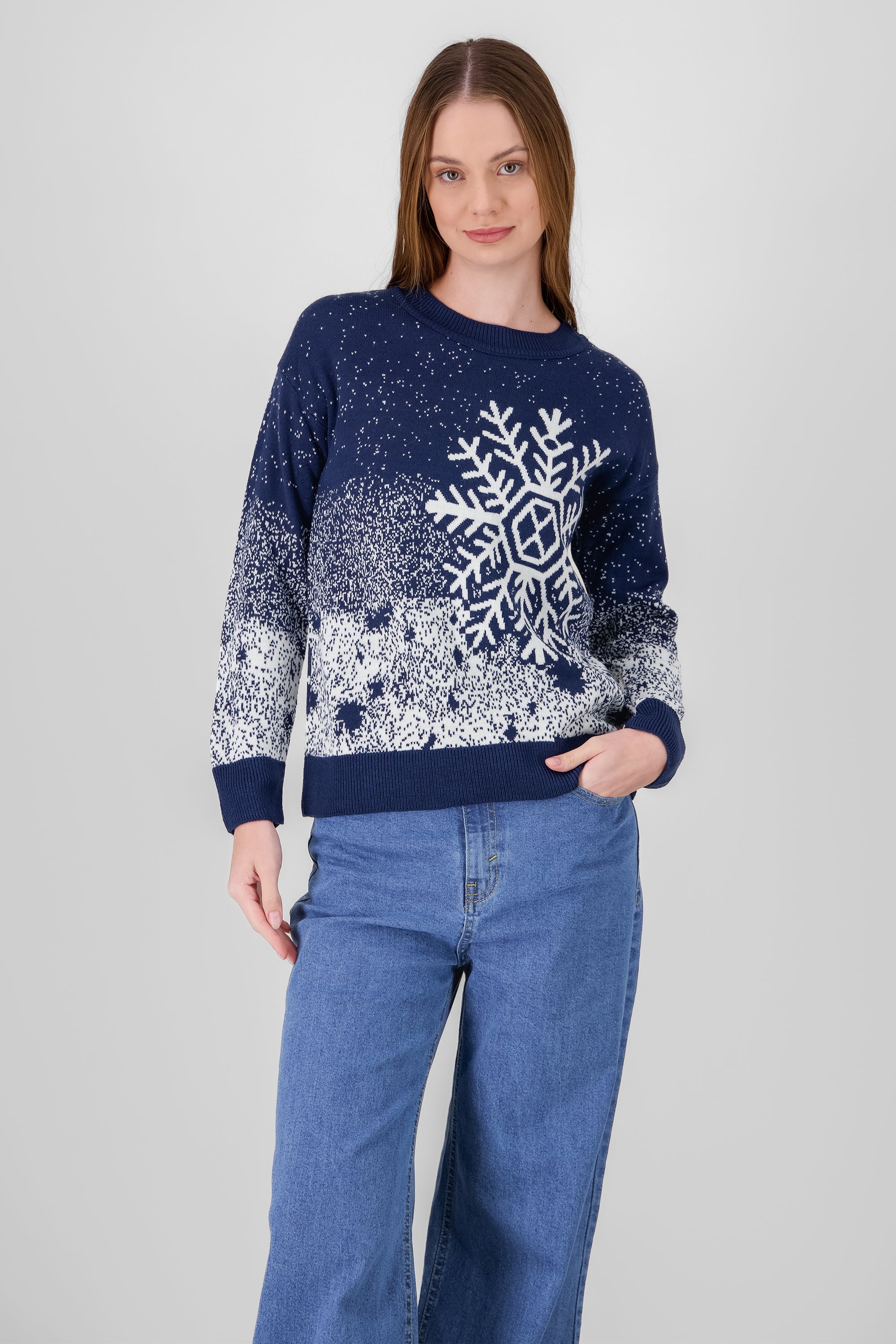 Snowflake Christmas Sweater NAVY COMBO