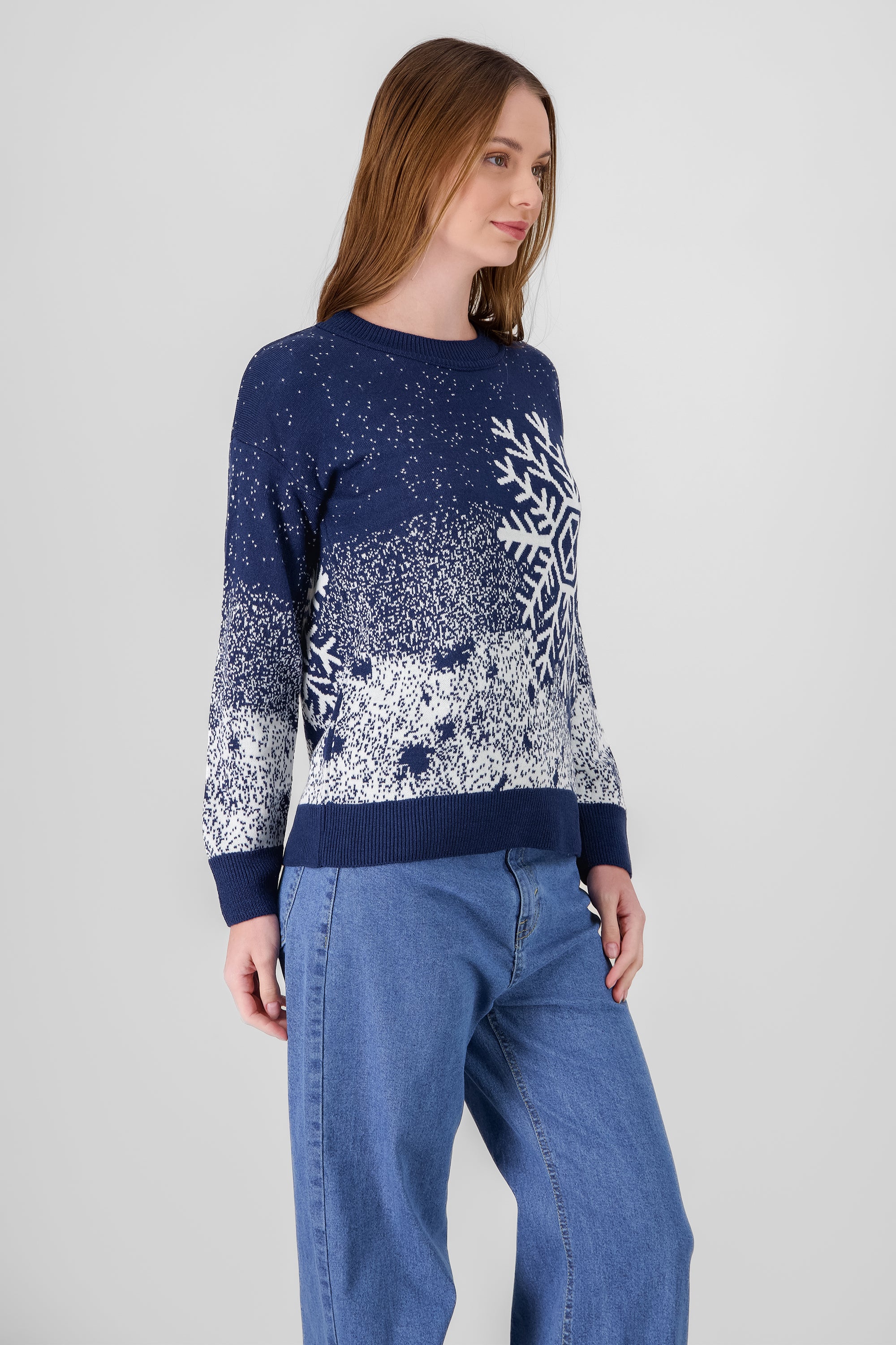 Snowflake Christmas Sweater NAVY COMBO