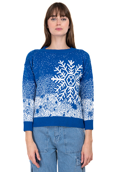 Snowflake Christmas Sweater ROYAL BLUE COMBO