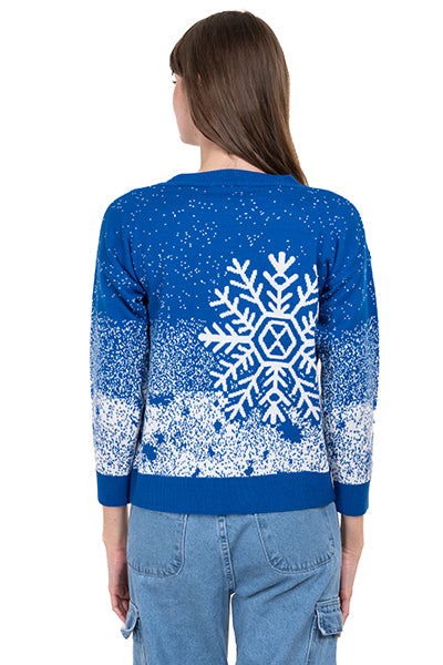 Snowflake Christmas Sweater ROYAL BLUE COMBO