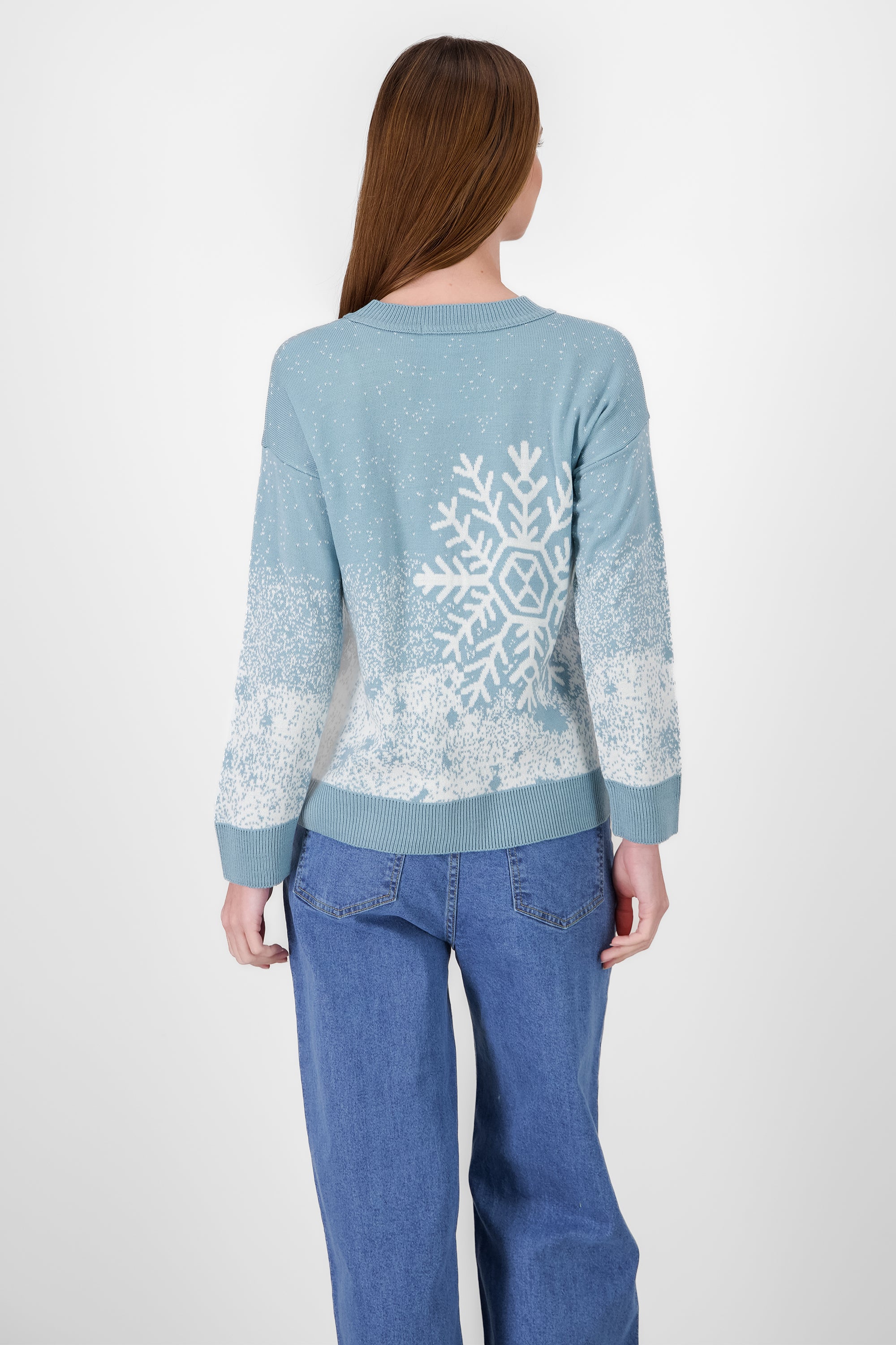 Snowflake Christmas Sweater BLUE COMBO