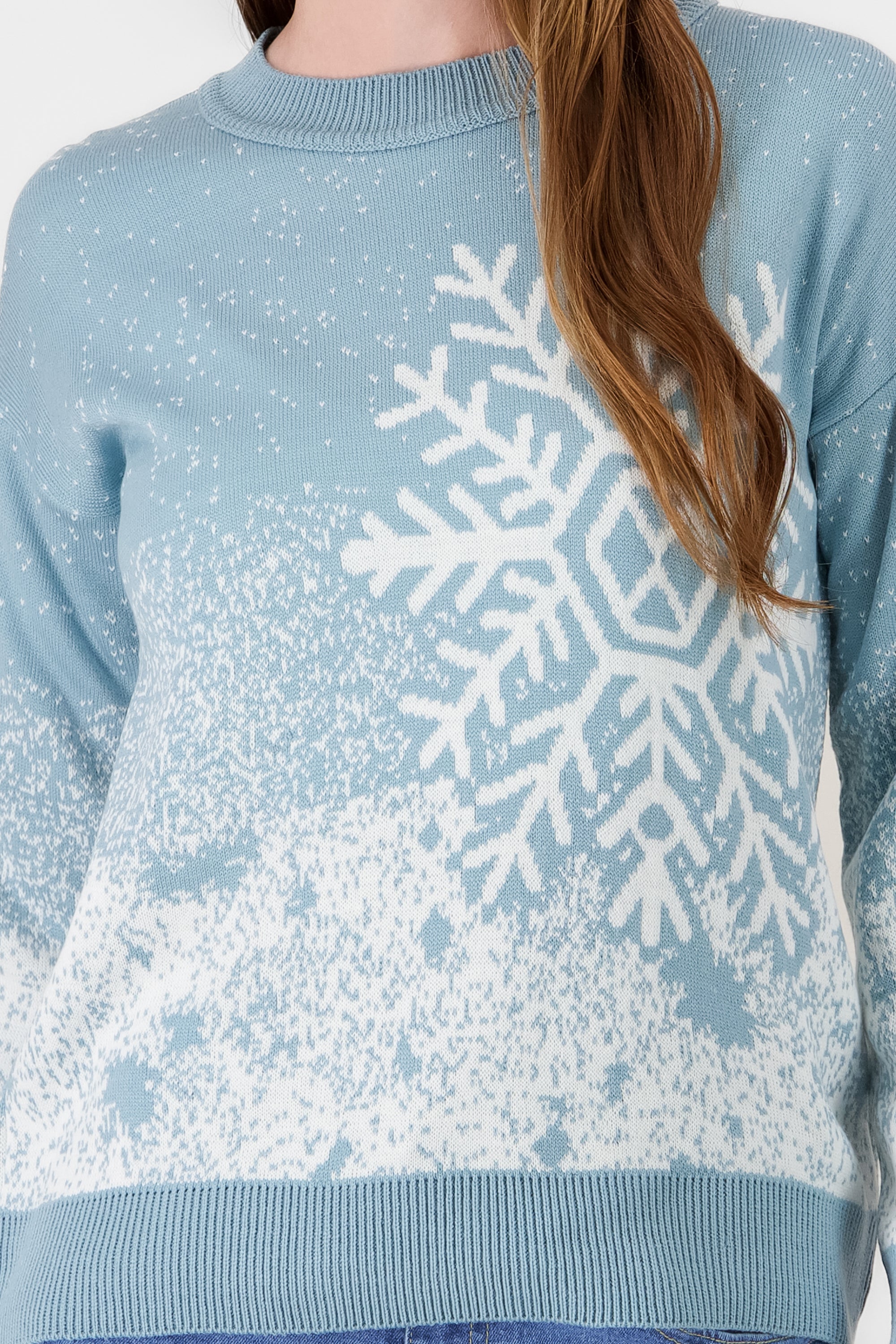 Snowflake Christmas Sweater BLUE COMBO