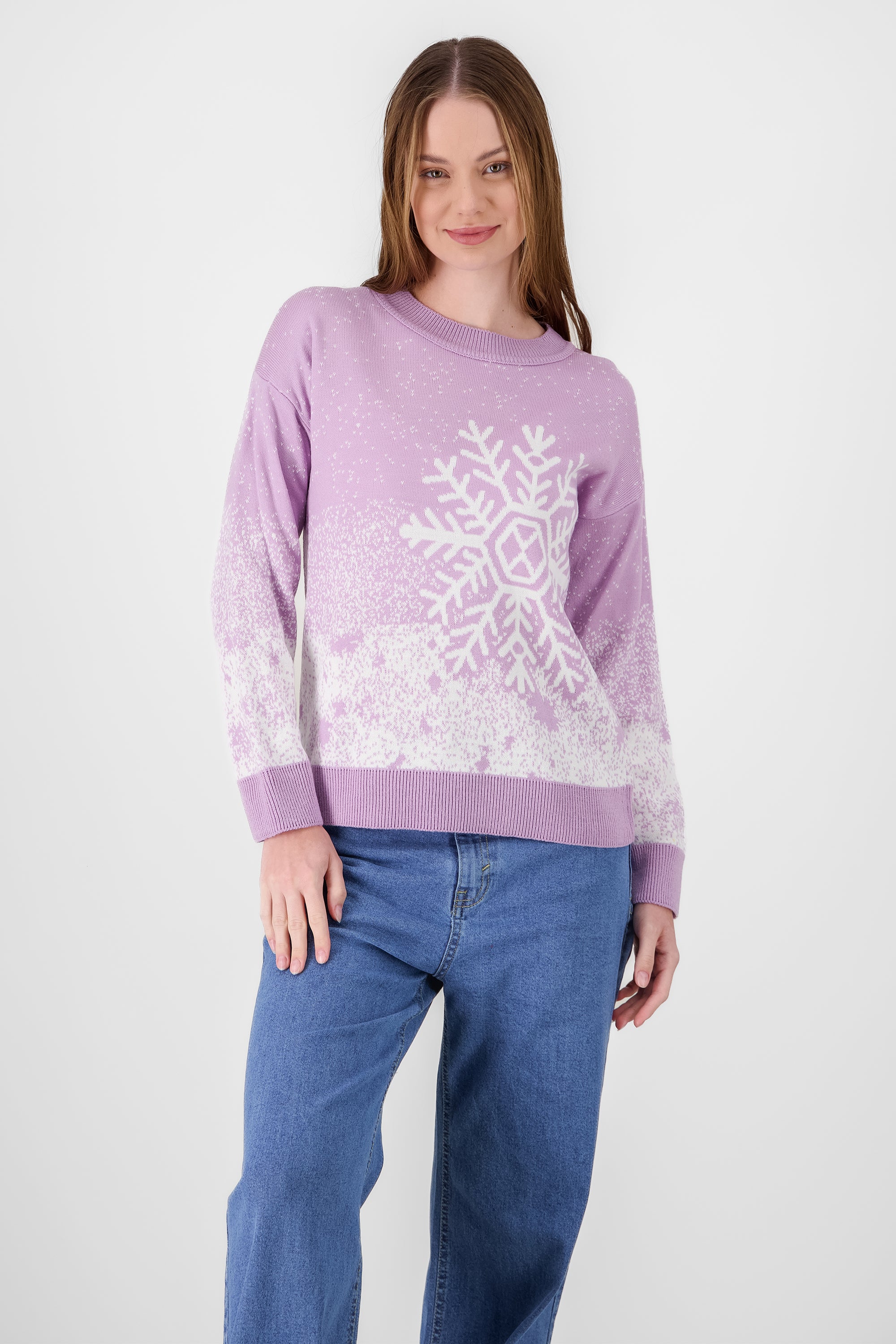 Snowflake Christmas Sweater PASTEL PURPLE