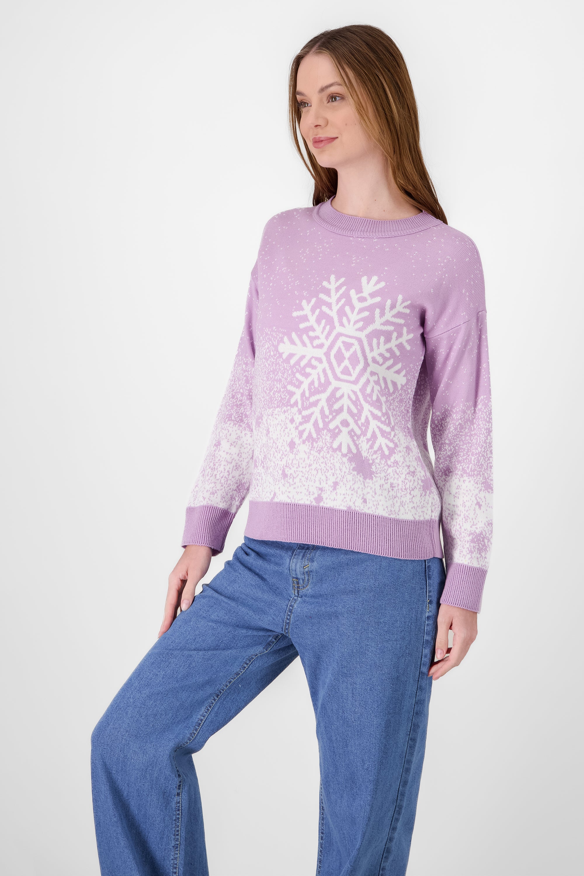 Snowflake Christmas Sweater PASTEL PURPLE