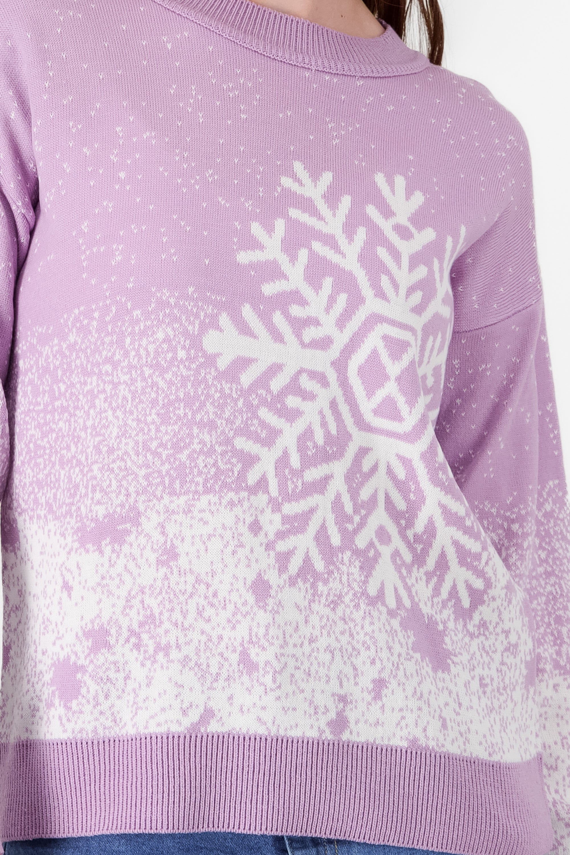 Snowflake Christmas Sweater PASTEL PURPLE