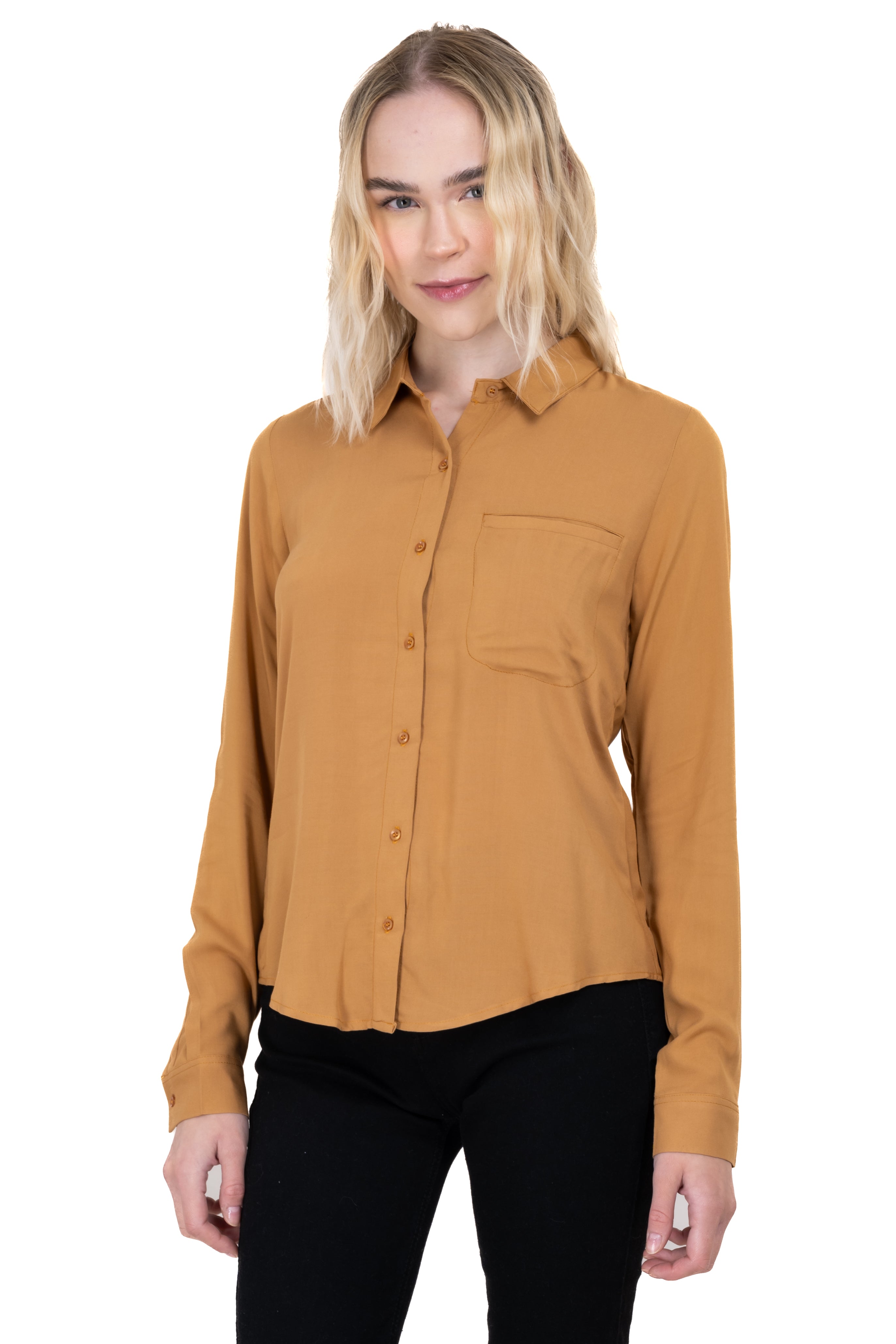 Long sleeved blouse KHAKI